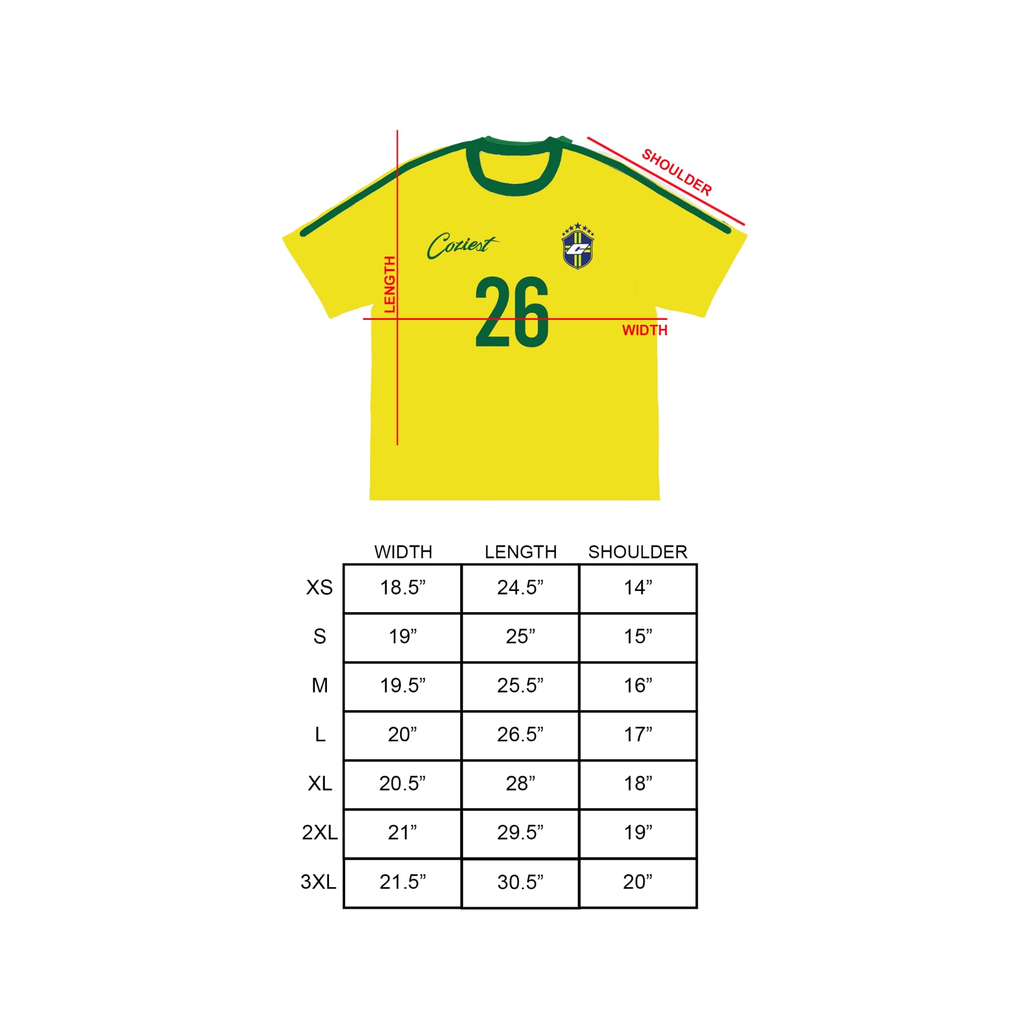 “Summer Soccer” Jersey Tee in Mustard Colorway