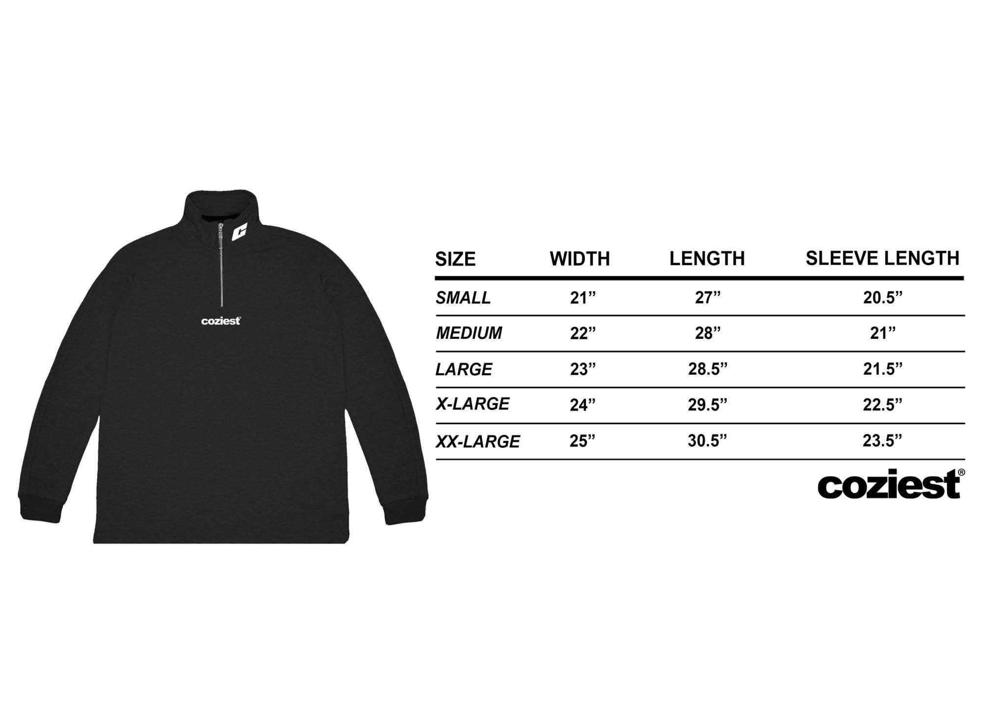 "Classic" Half Zip in Black Colorway