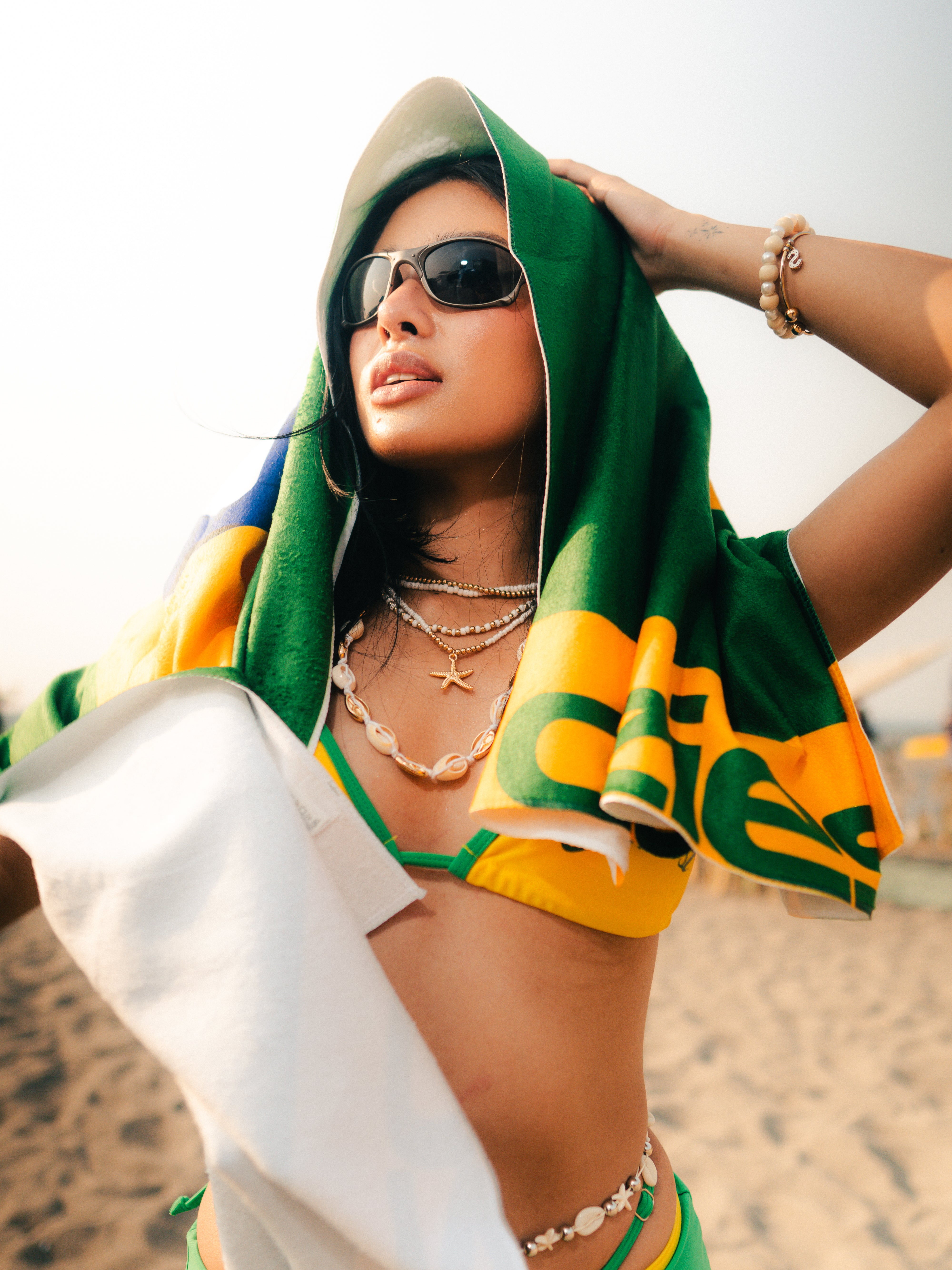 “Summer Towel” in Yellow, Green and White Colorway