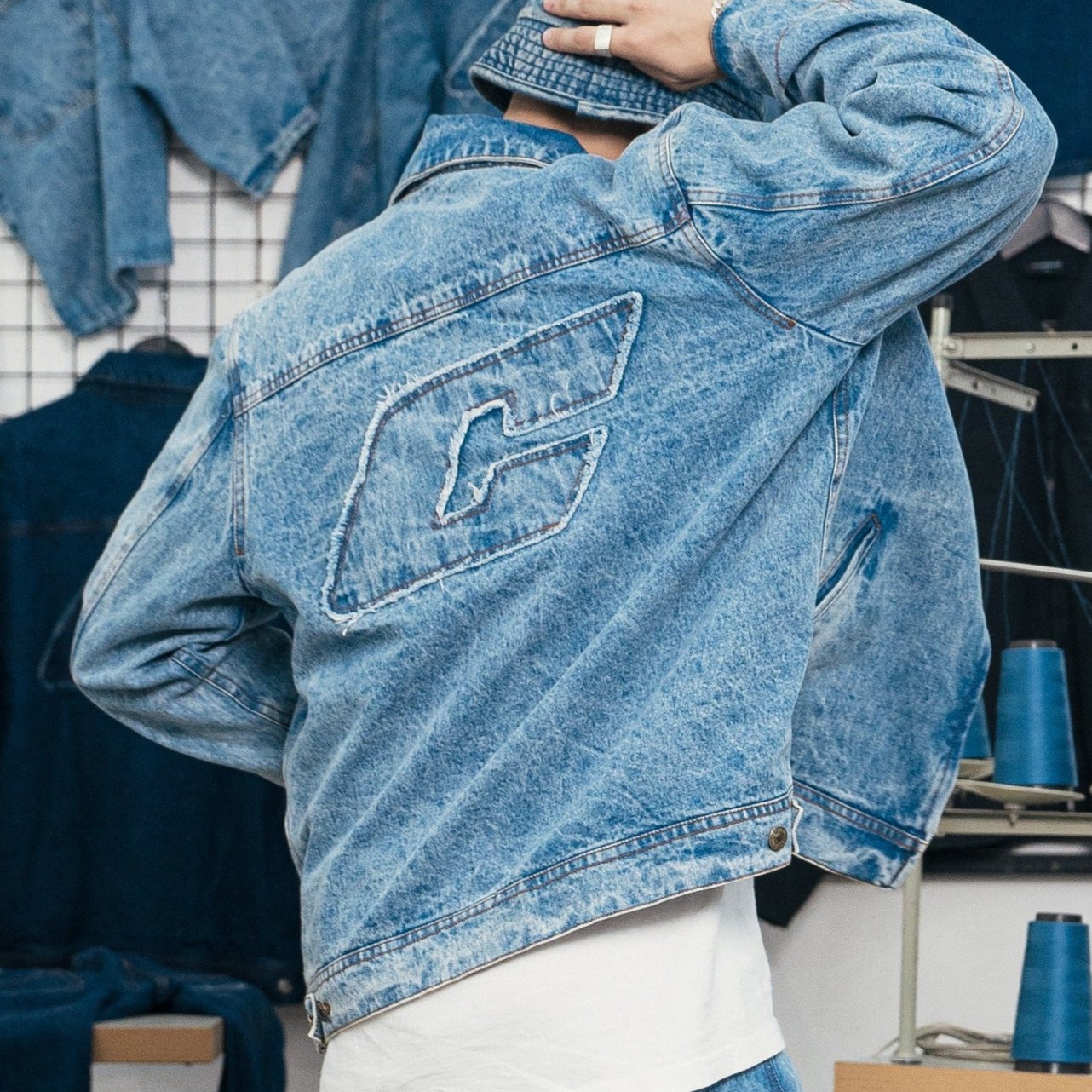 "The Fifth" Denim Jacket in Light Blue Colorway