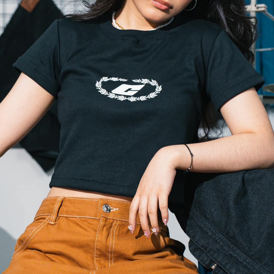 "The Fifth" Baby Tee in Black Colorway