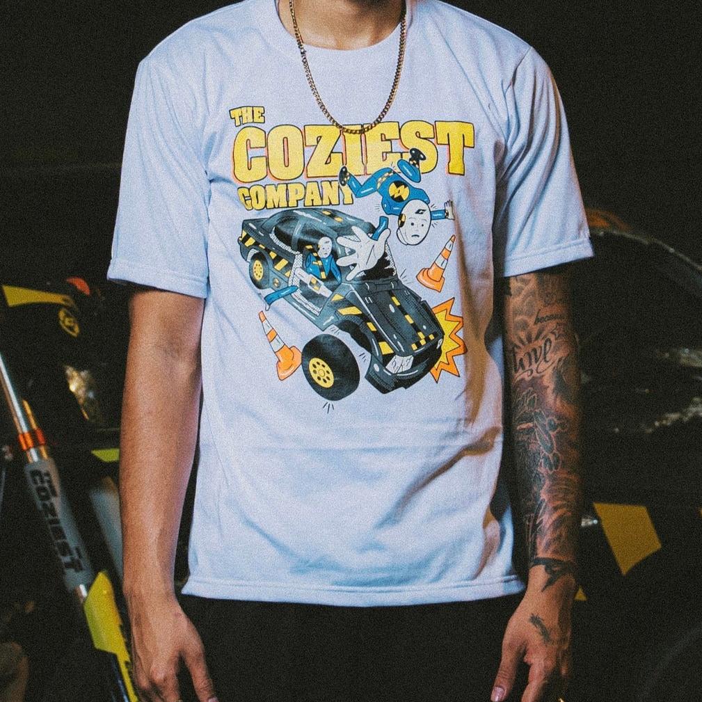 "Crash" Tee in White Colorway