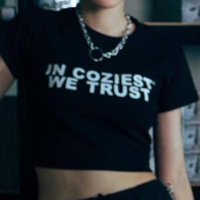 "Trust" Baby Tee in Black  Colorway