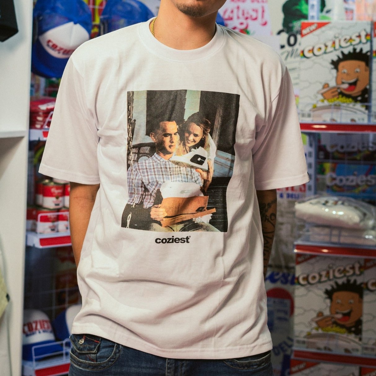 "Gump" Tee in White Colorway