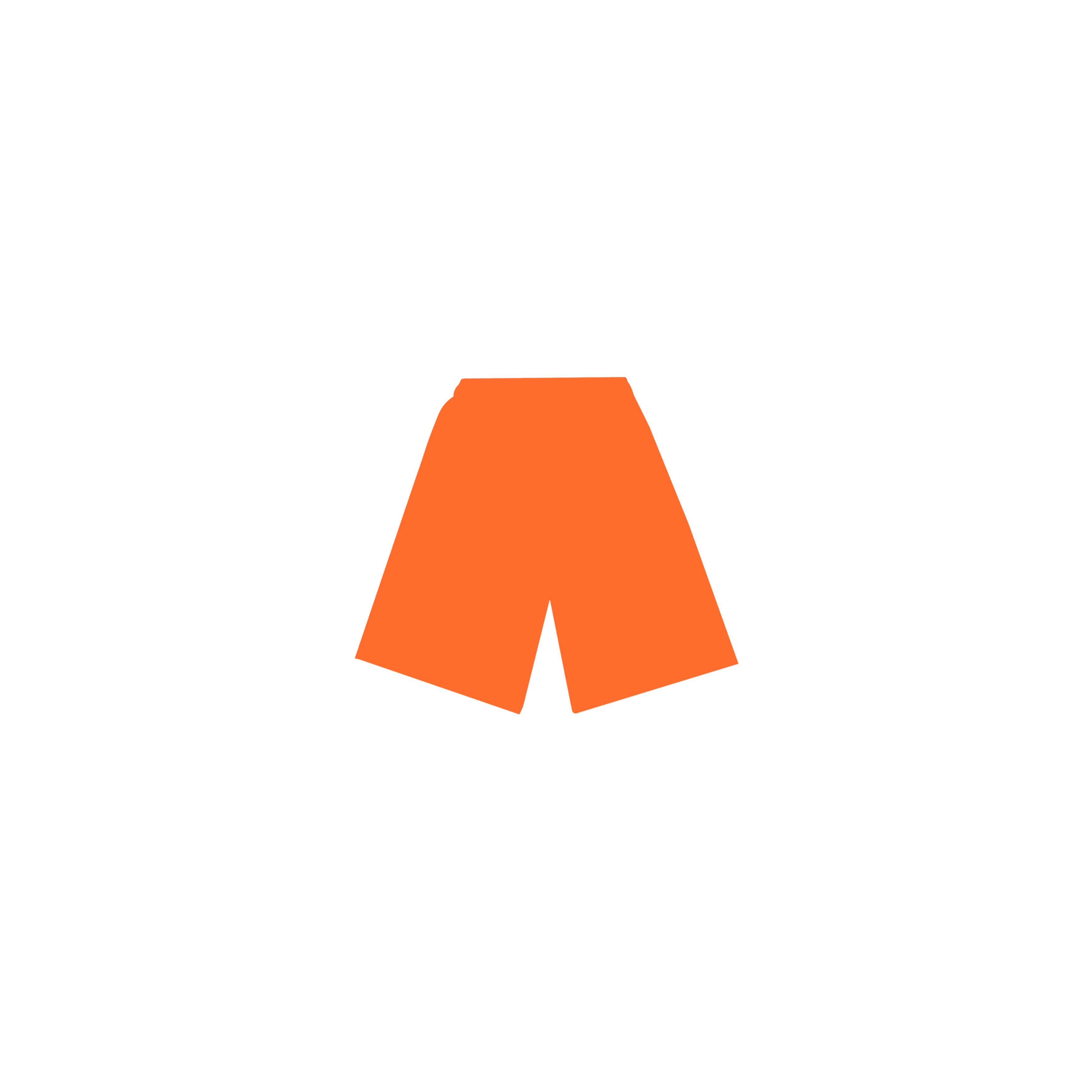“Italic” Sweatshort in Orange Colorway