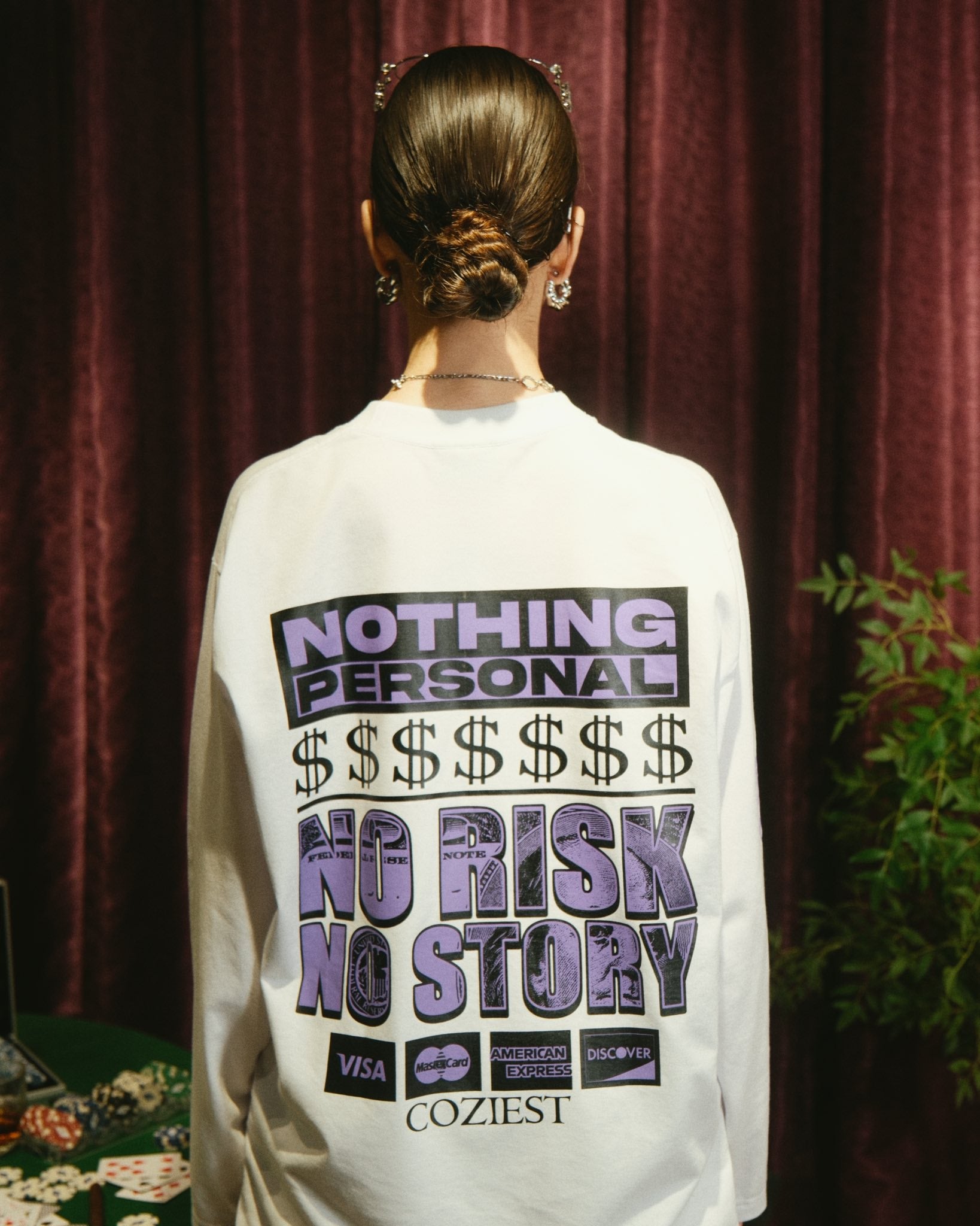 "No Risk" Longsleeve in Whte Colorway