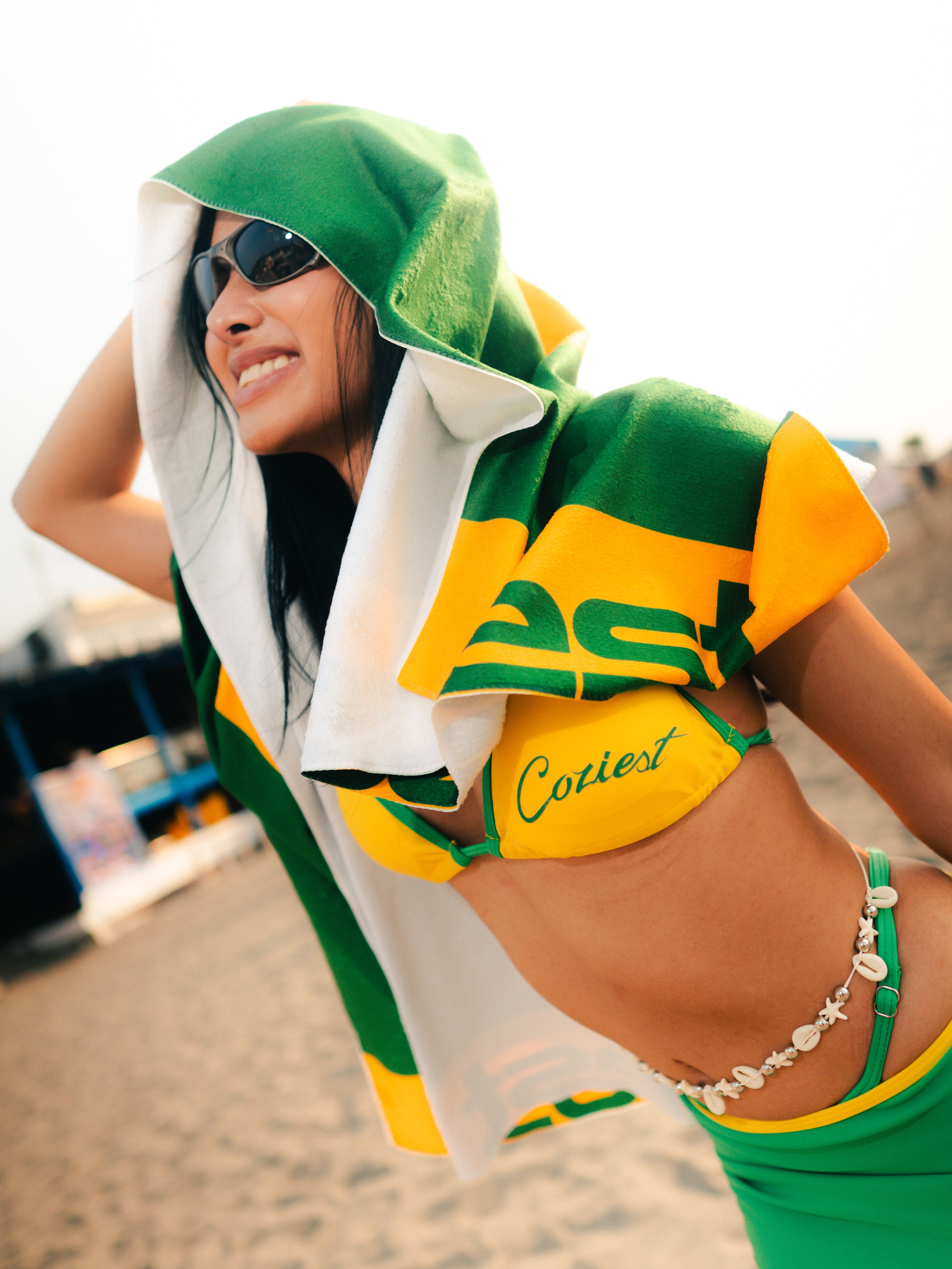 “Summer Towel” in Yellow, Green and White Colorway