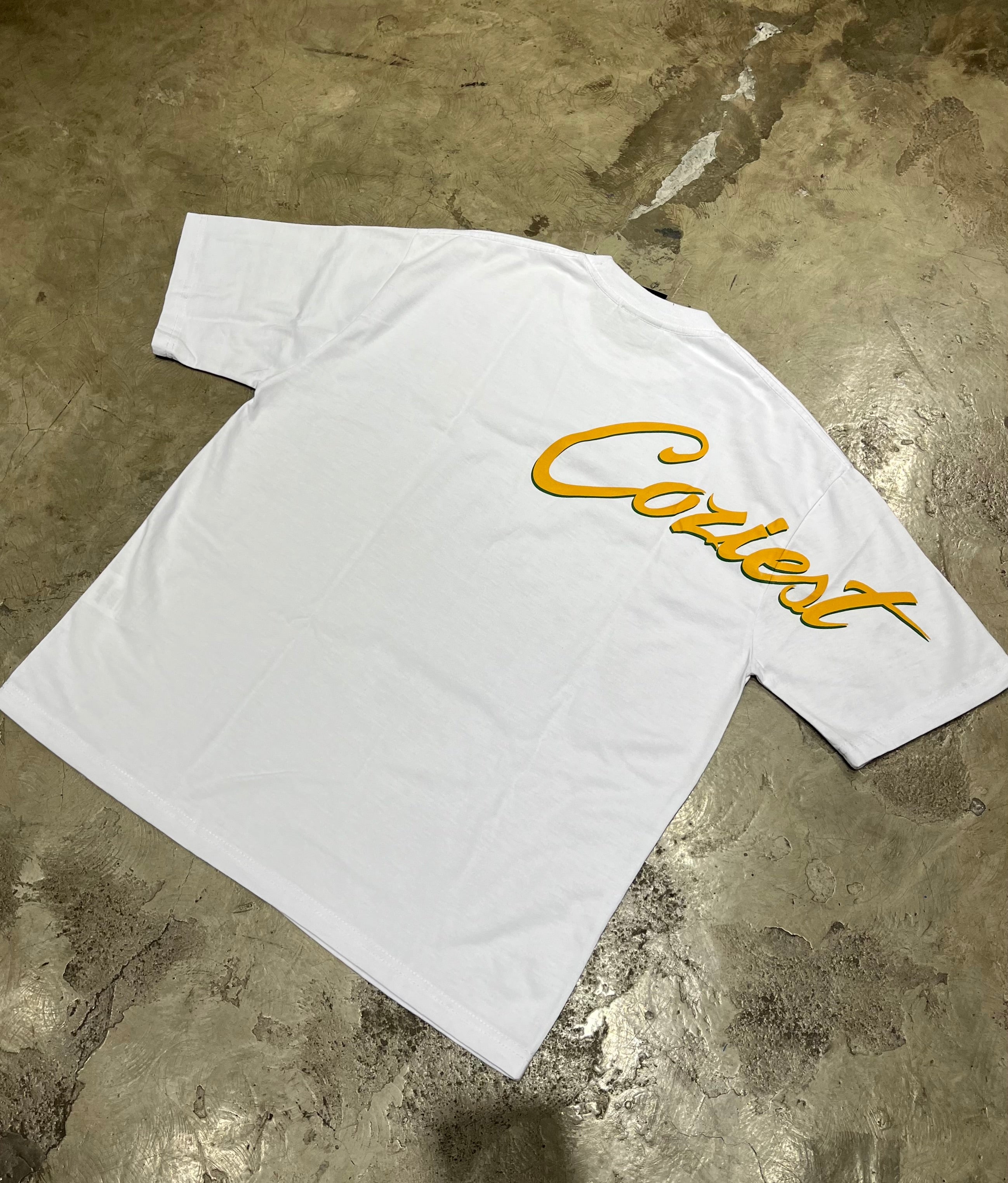 “Signature” Tee in Mustard and White Colorway