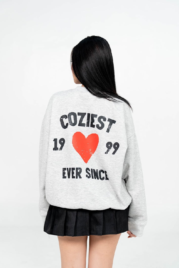 "1999" Long Sleeve Pull Over in Heather Gray Colorway