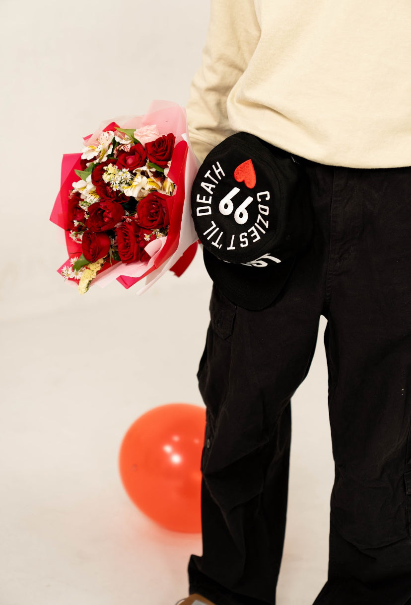 “Till Death” Cap in Black,Brown and Offwhite Colorway