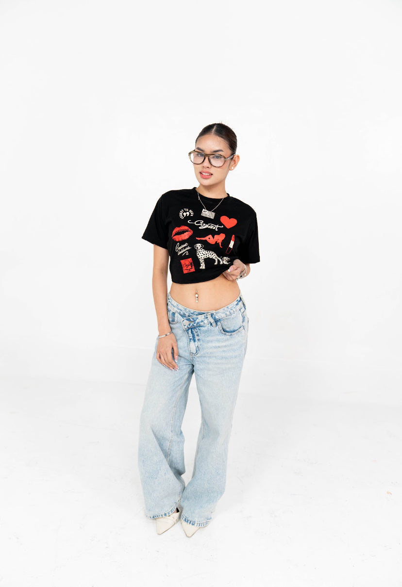 “26” Croptop in Black Colorway