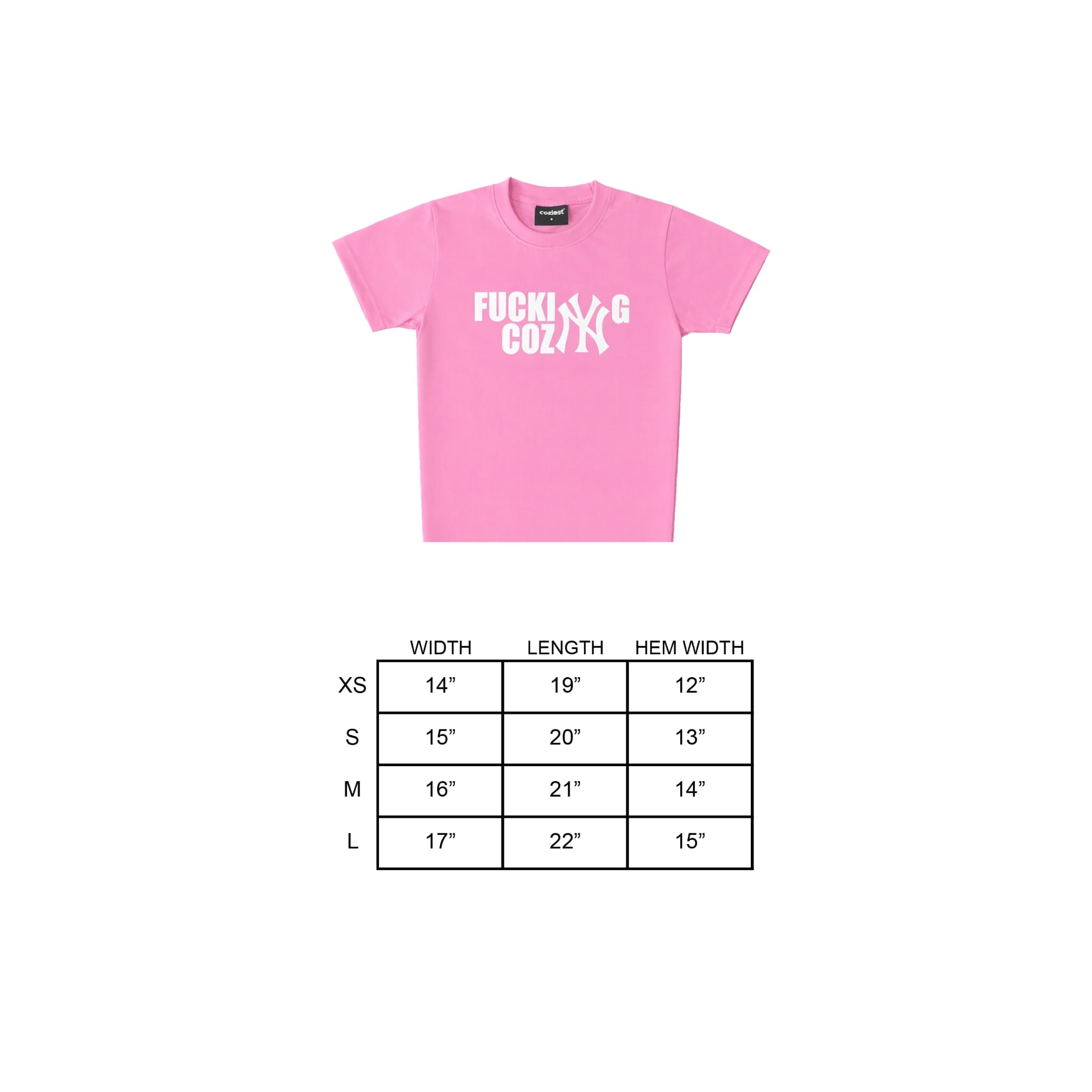 "Yankee" Baby Tee in Pink Colorway