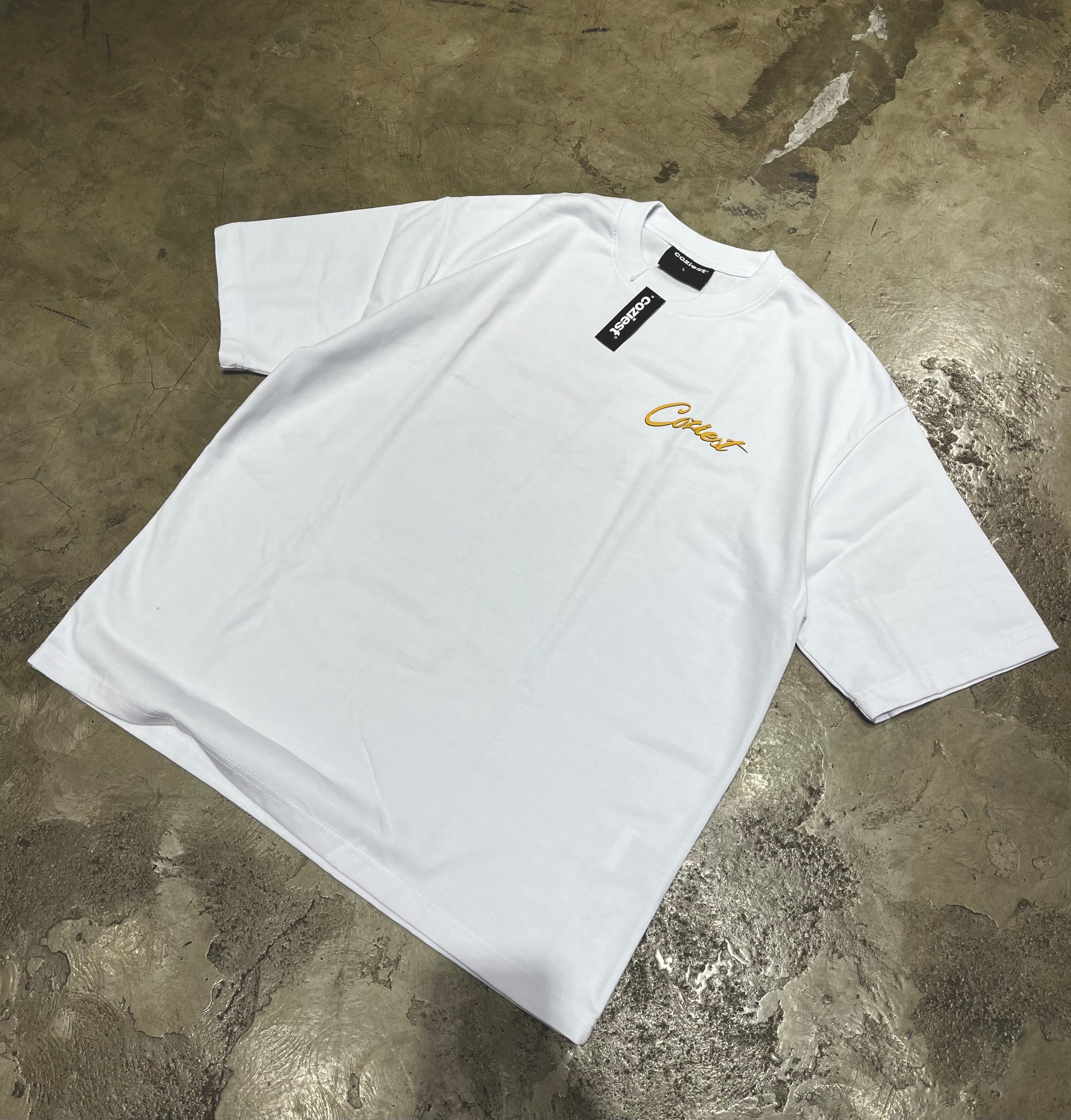 “Signature” Tee in Mustard and White Colorway