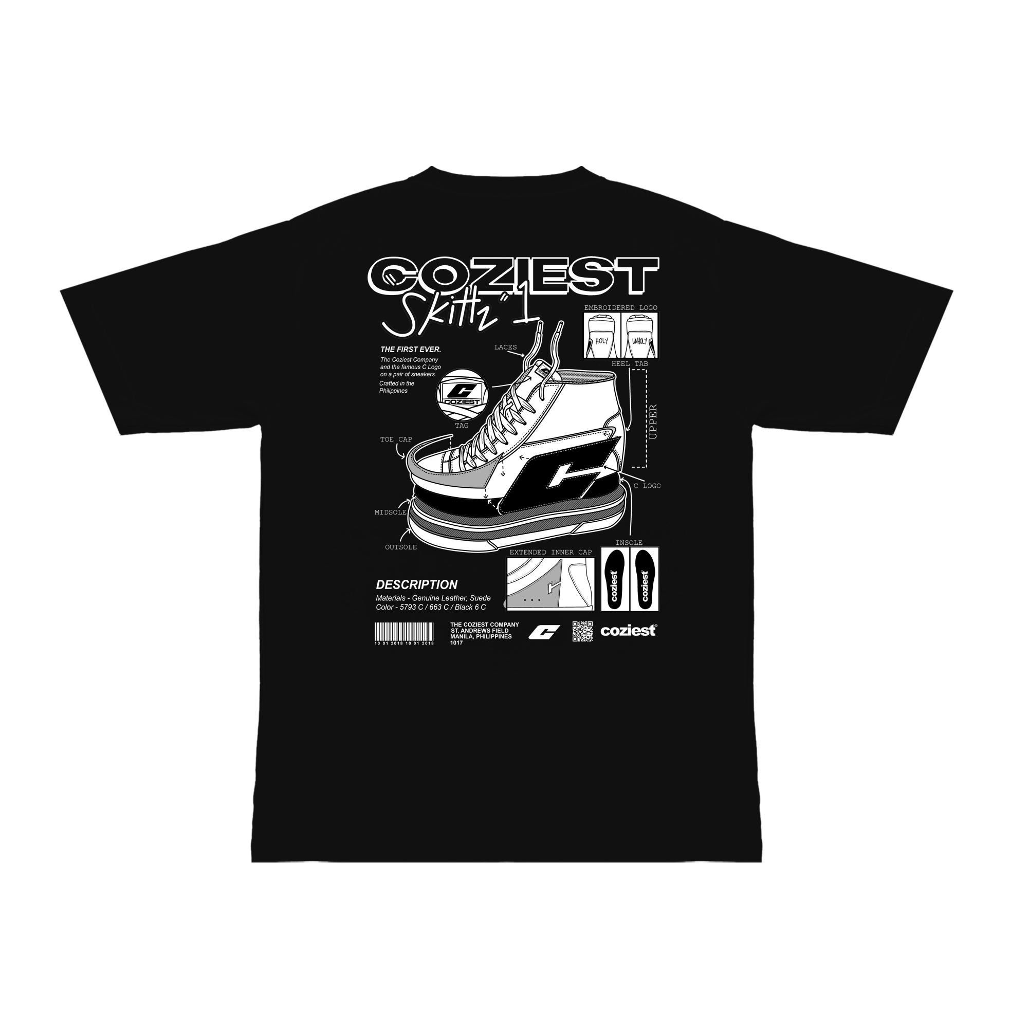 "Blueprint" Tee in Black Colorway