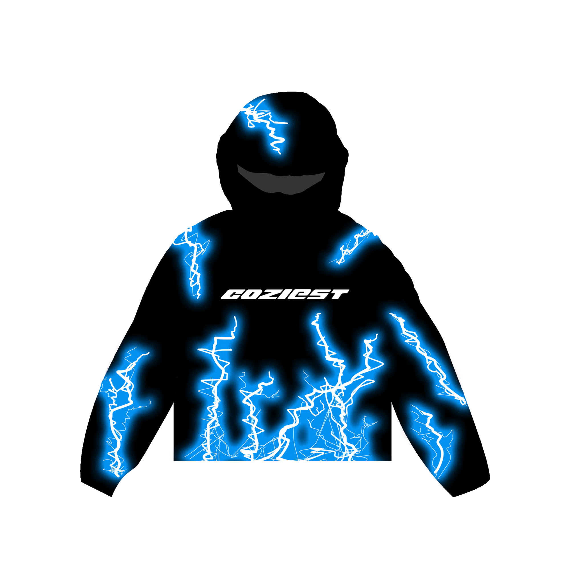 “Thunder” Windbreaker in Black and Blue Colorway