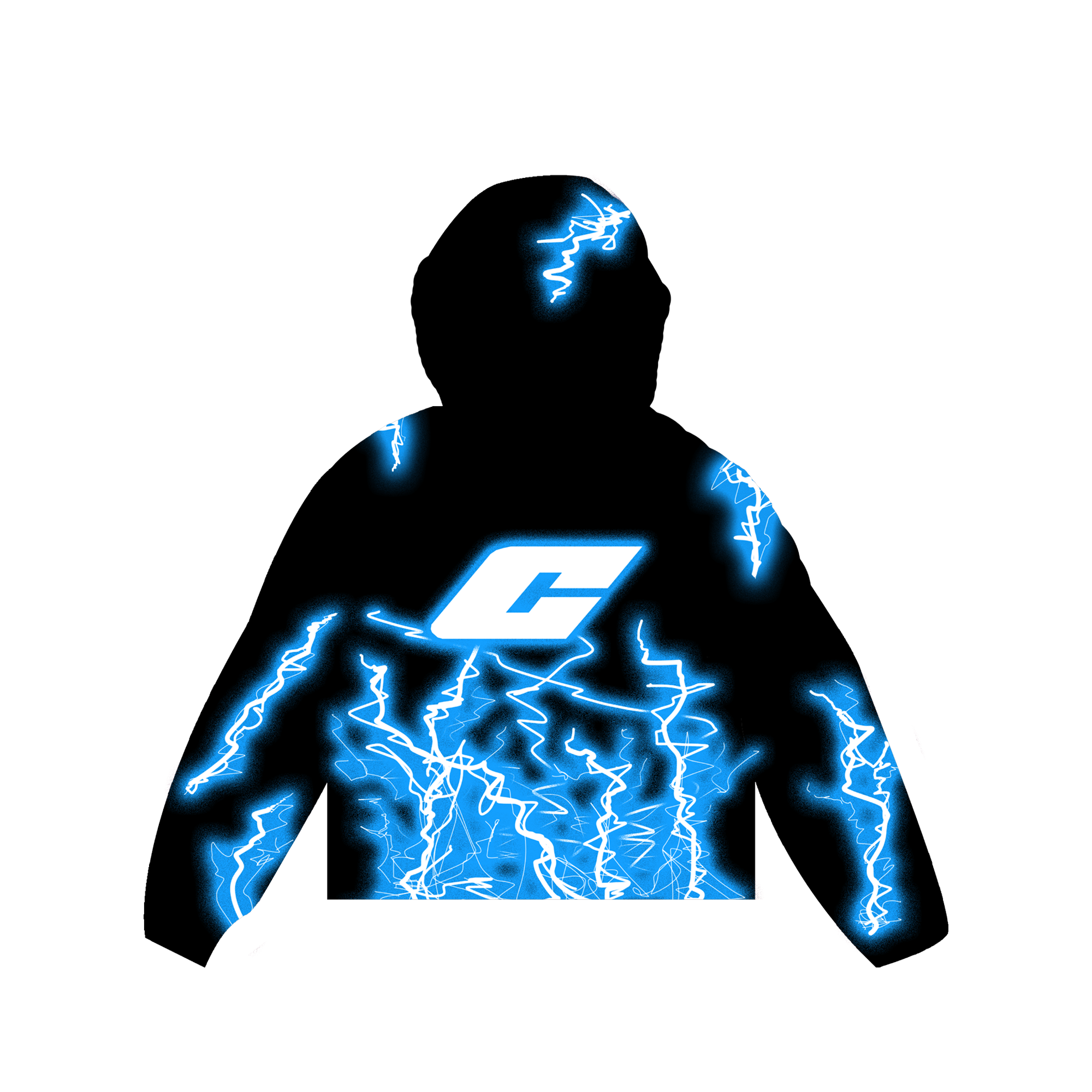 “Thunder” Windbreaker in Black and Blue Colorway