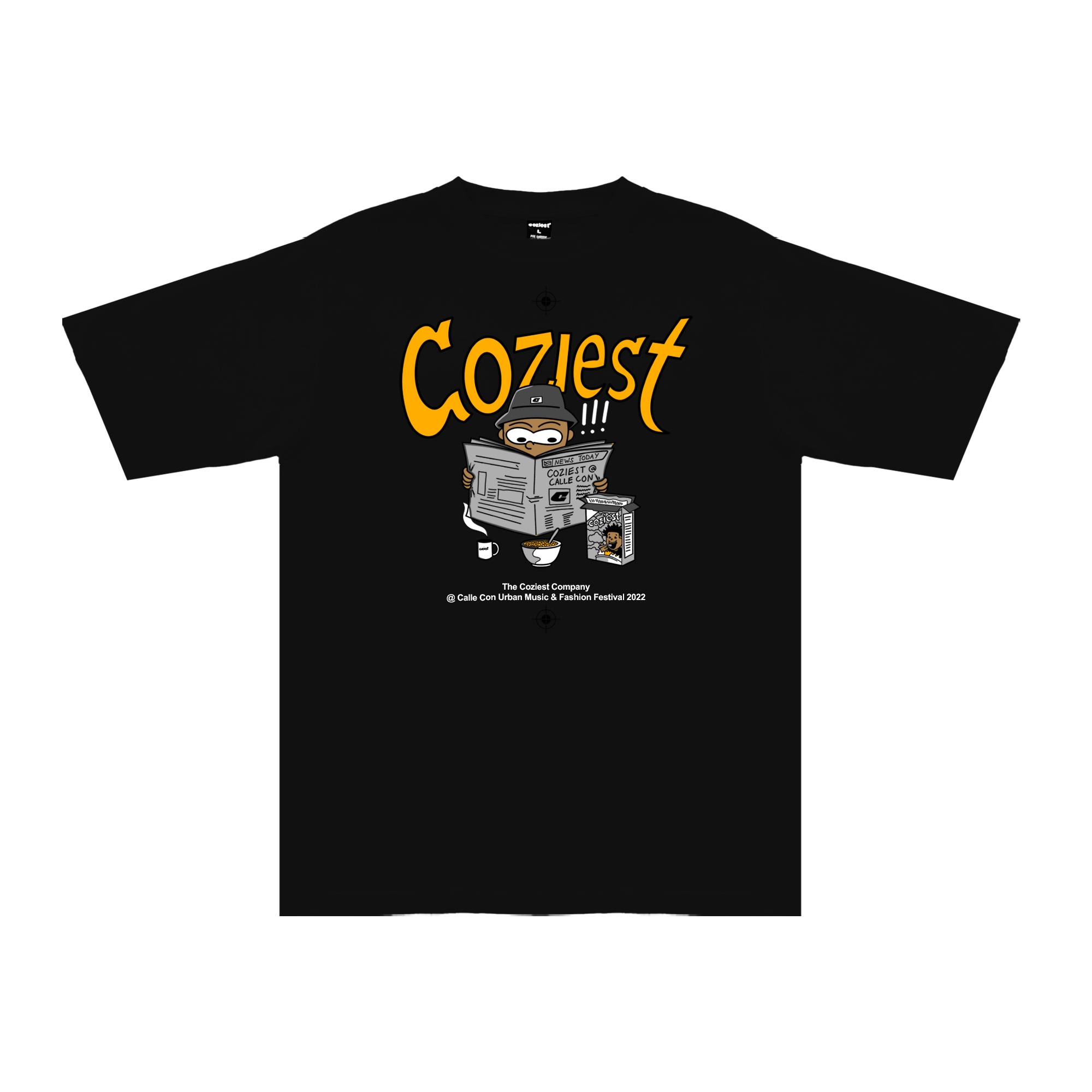 "Breakfast" CalleCon Tee in Black Colorway