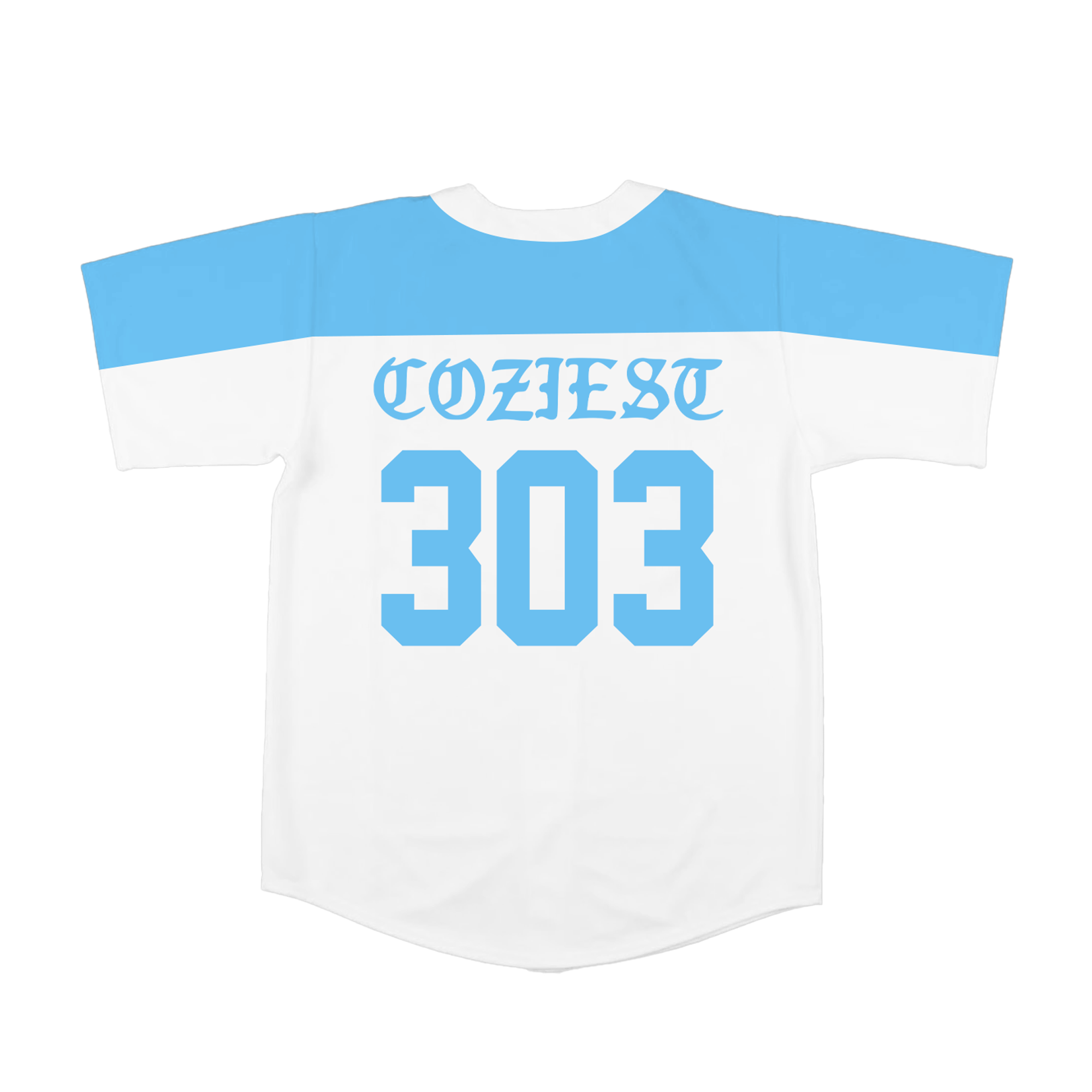 "Homerun" Mesh Football Jersey in White & Blue Colorway
