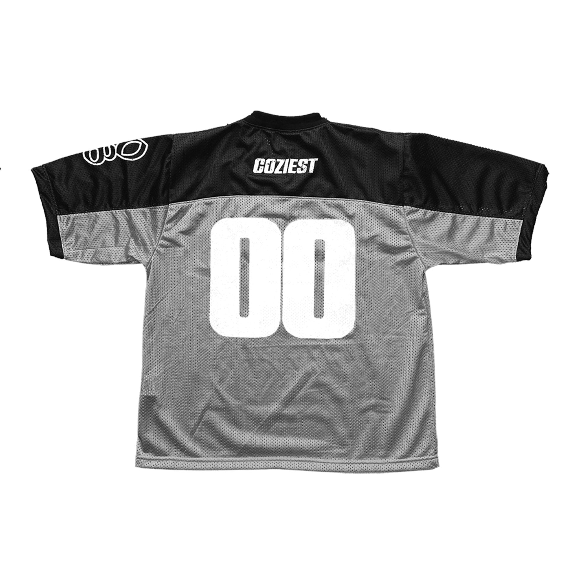 "Retro" Mesh Football Jersey in Black Colorway