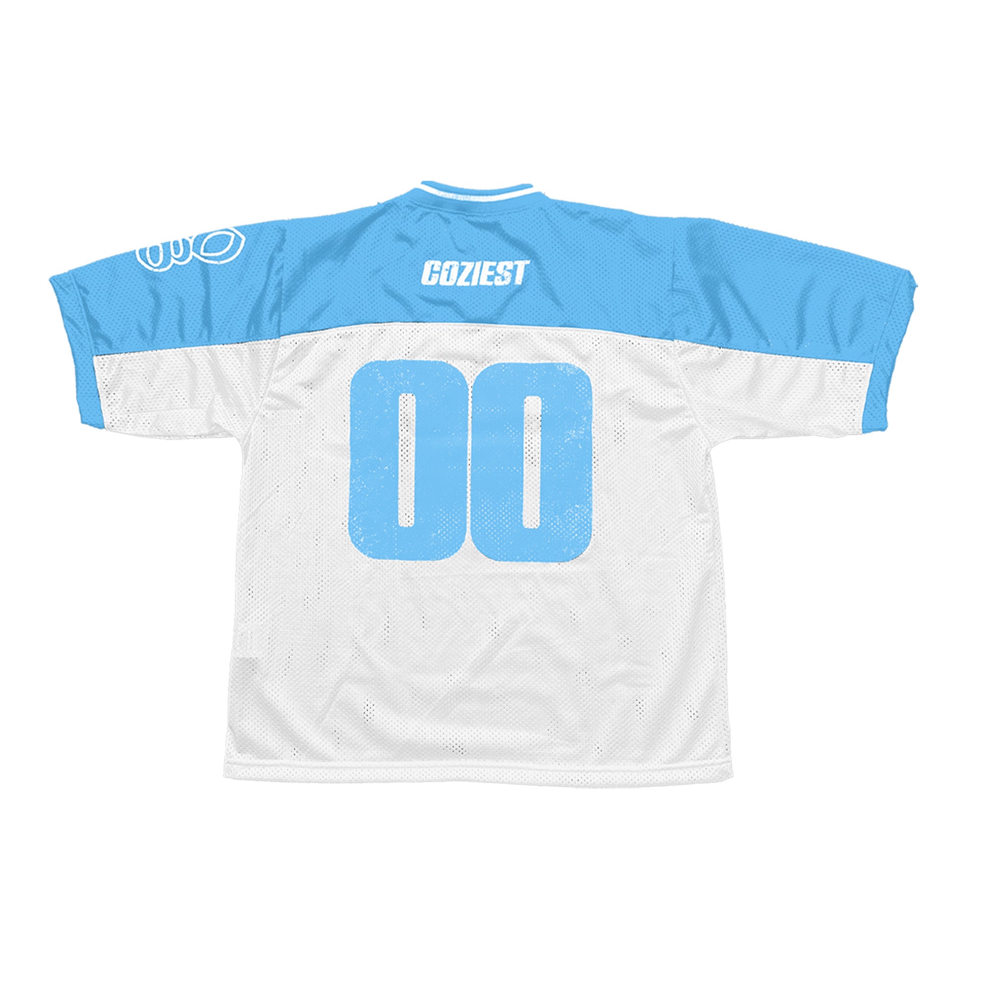 "Retro" Mesh Football Jersey in Blue Colorway