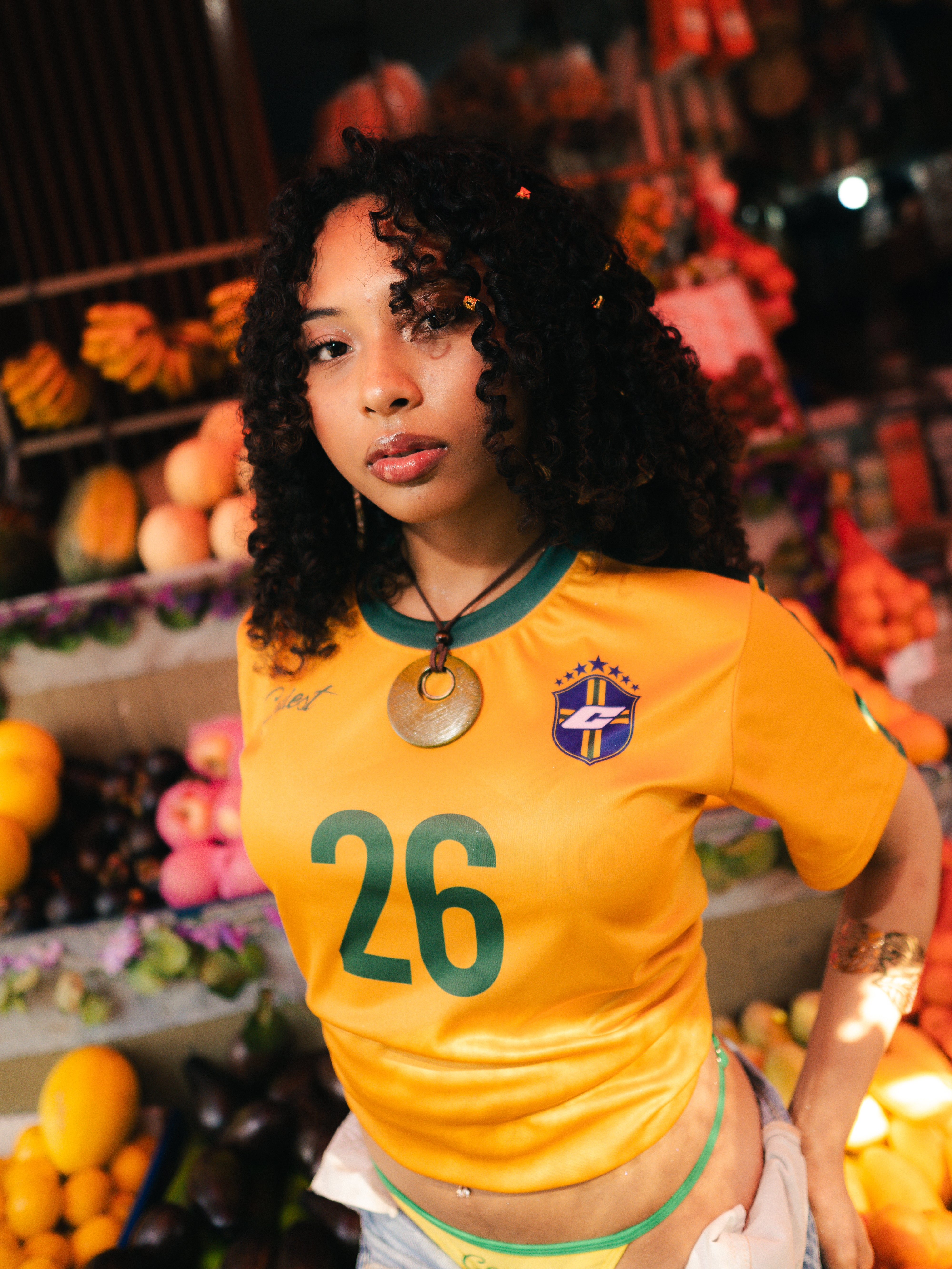 “Summer Soccer” Jersey Tee in Mustard Colorway
