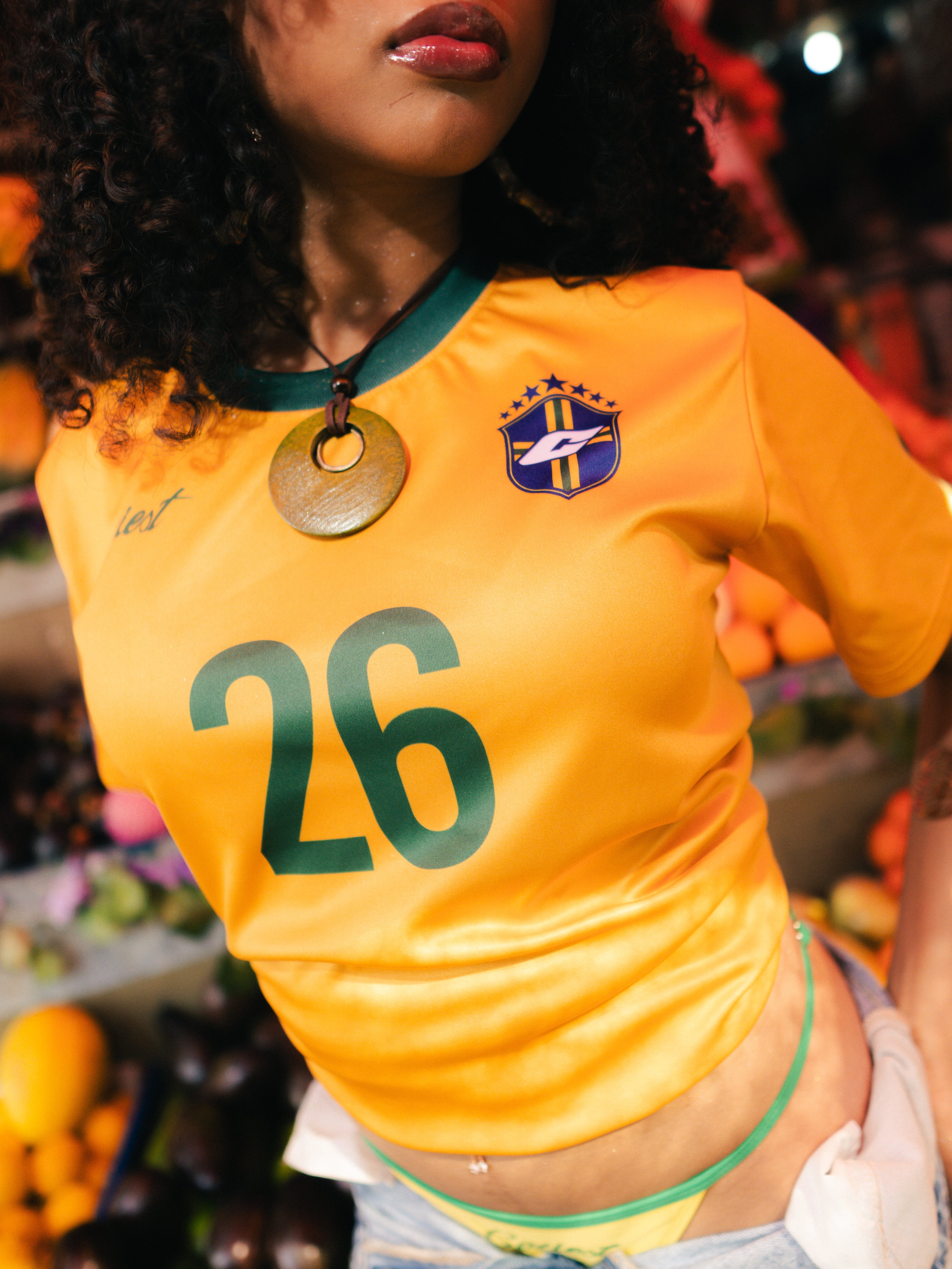 “Summer Soccer” Jersey Tee in Mustard Colorway