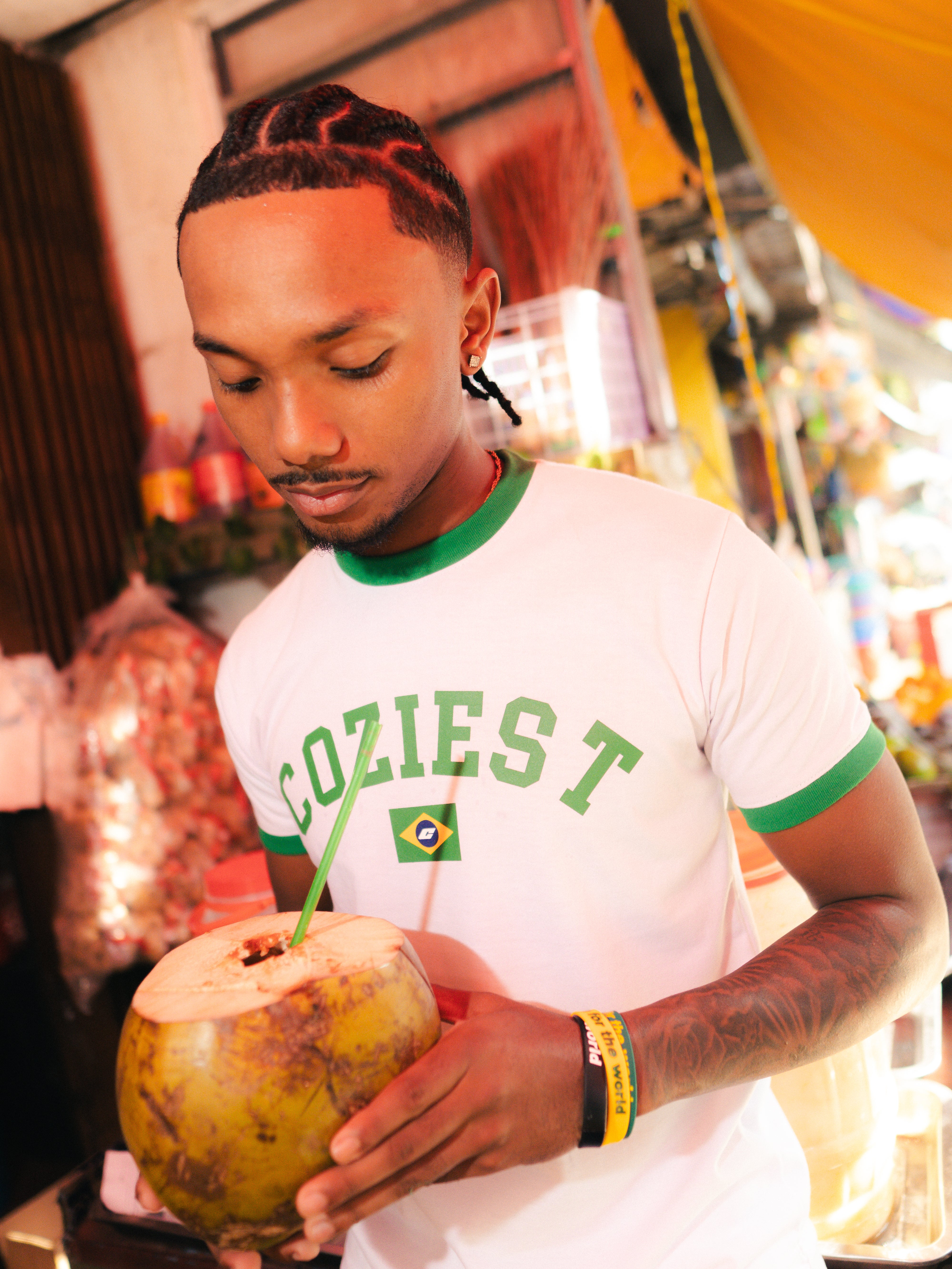 “Summer Ringer” Tee in White Colorway