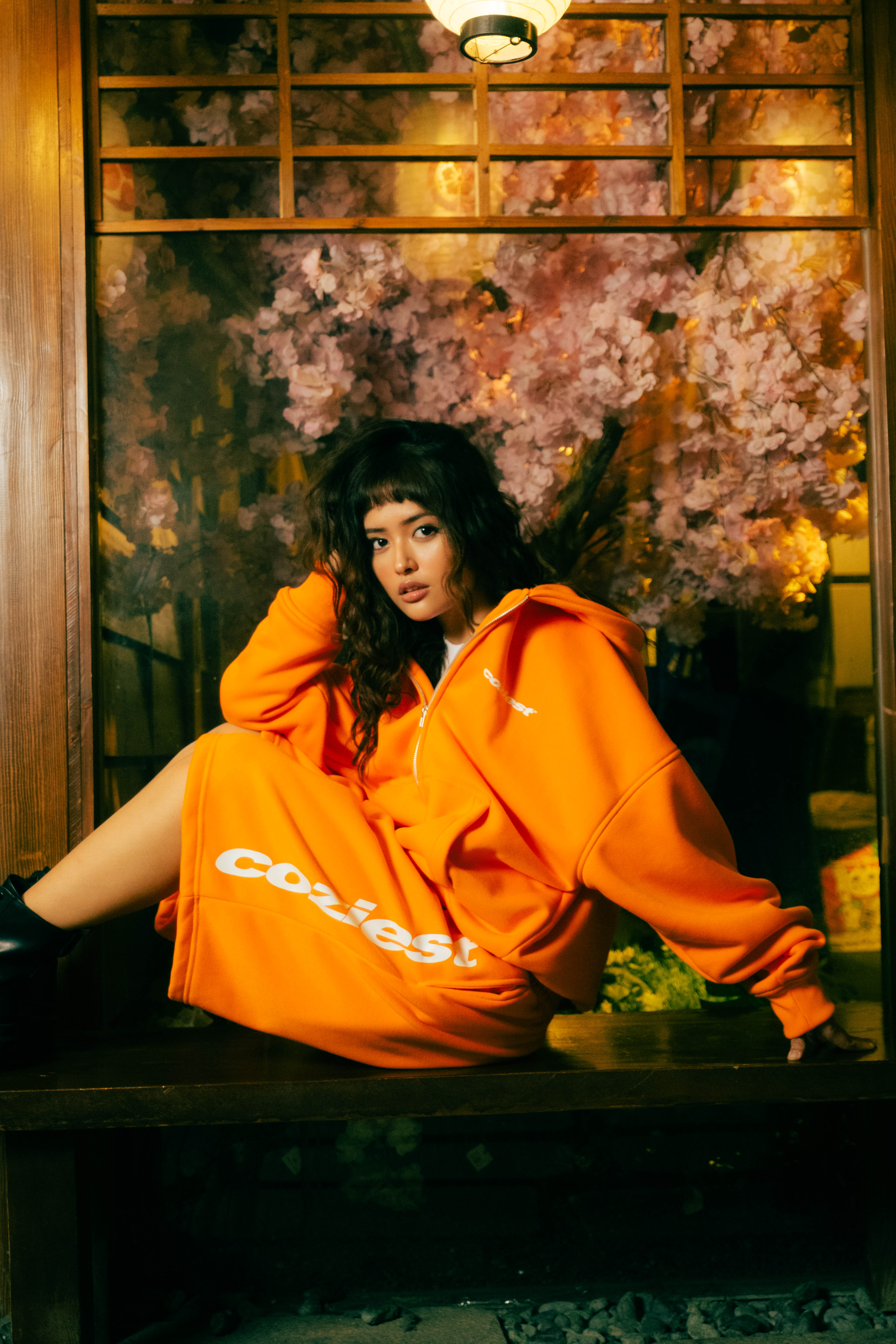 “Italic” Sweatshort in Orange Colorway