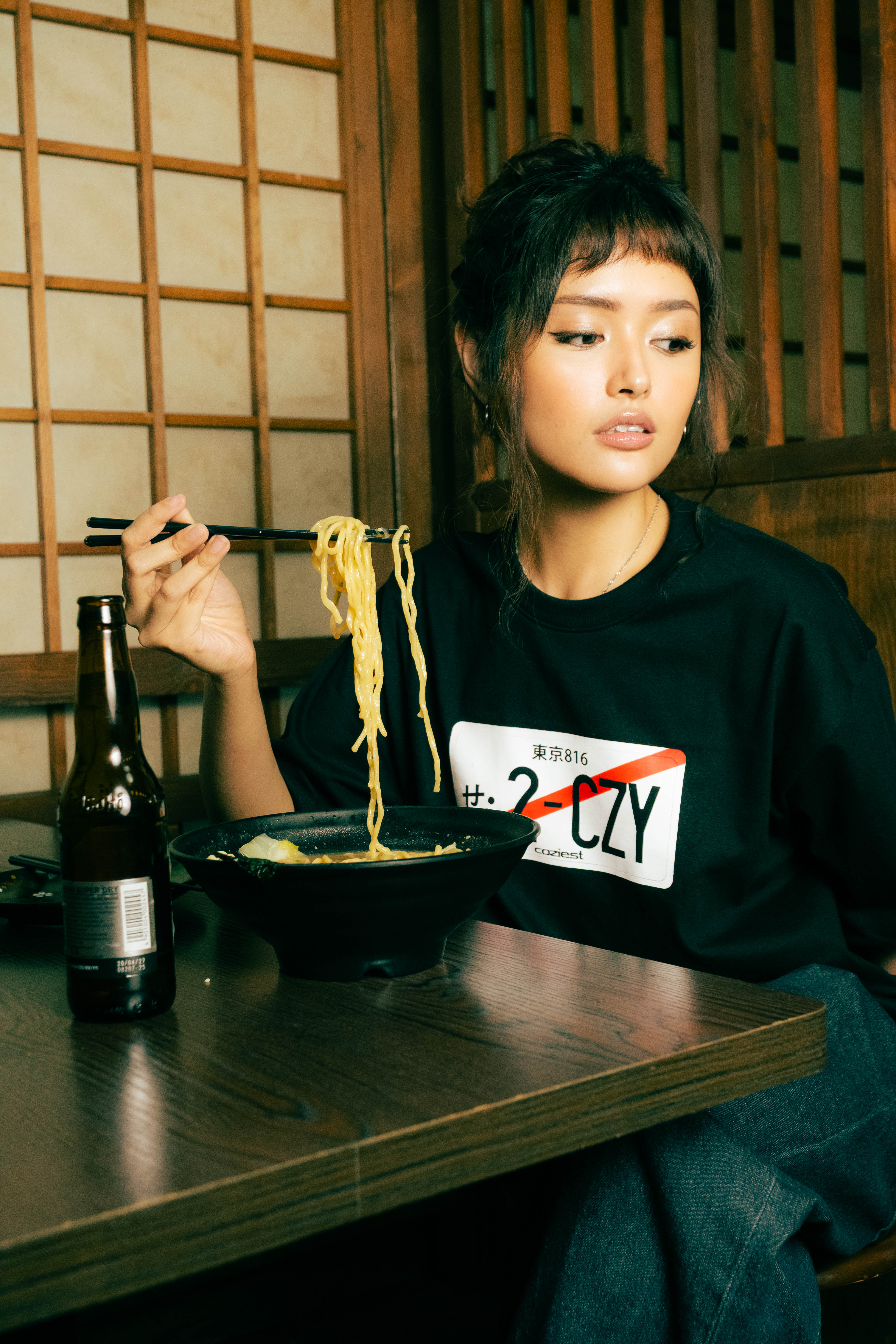 “2CZY” Shirt in Black