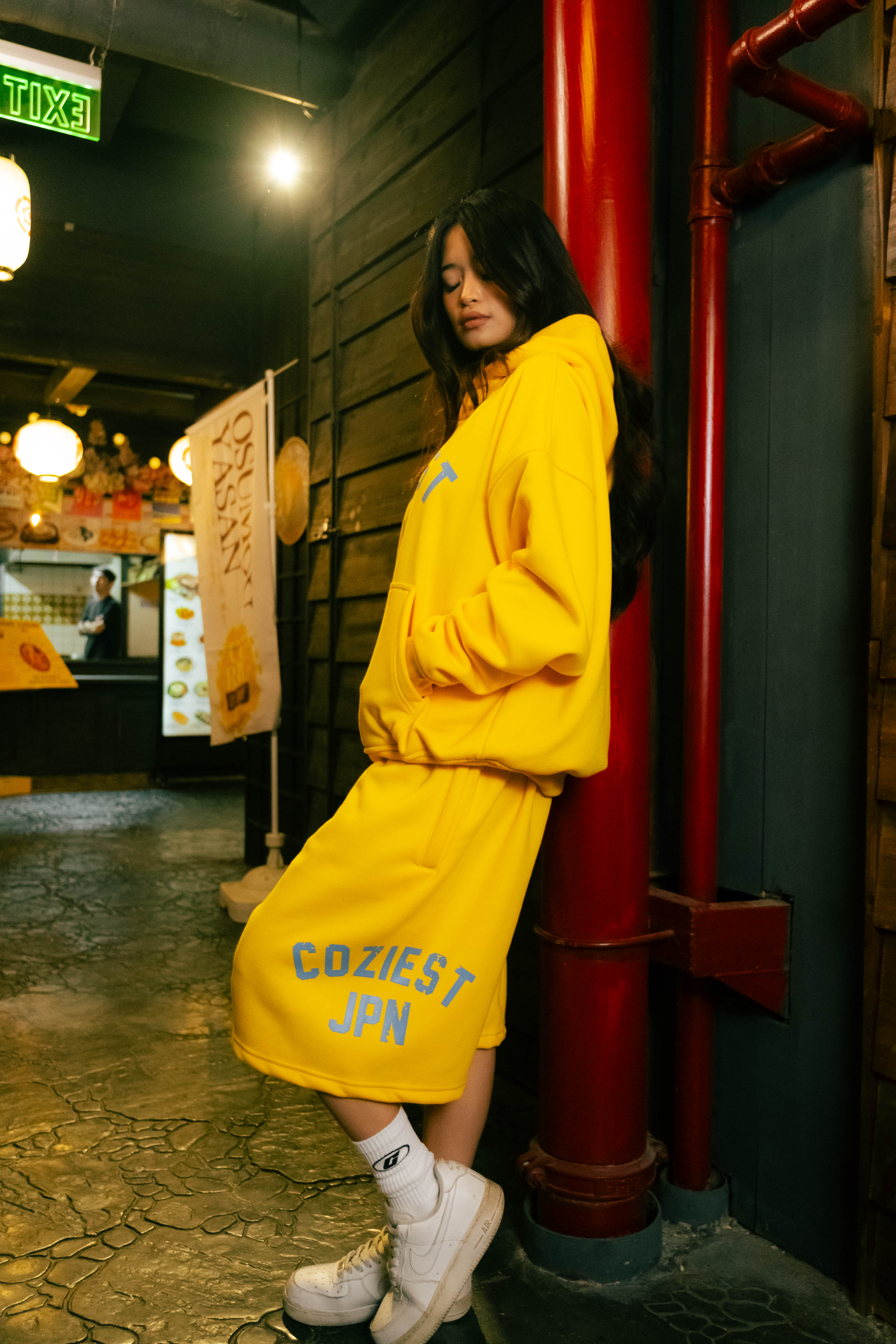 “ARC JPN” Sweatshort in Yellow and Black