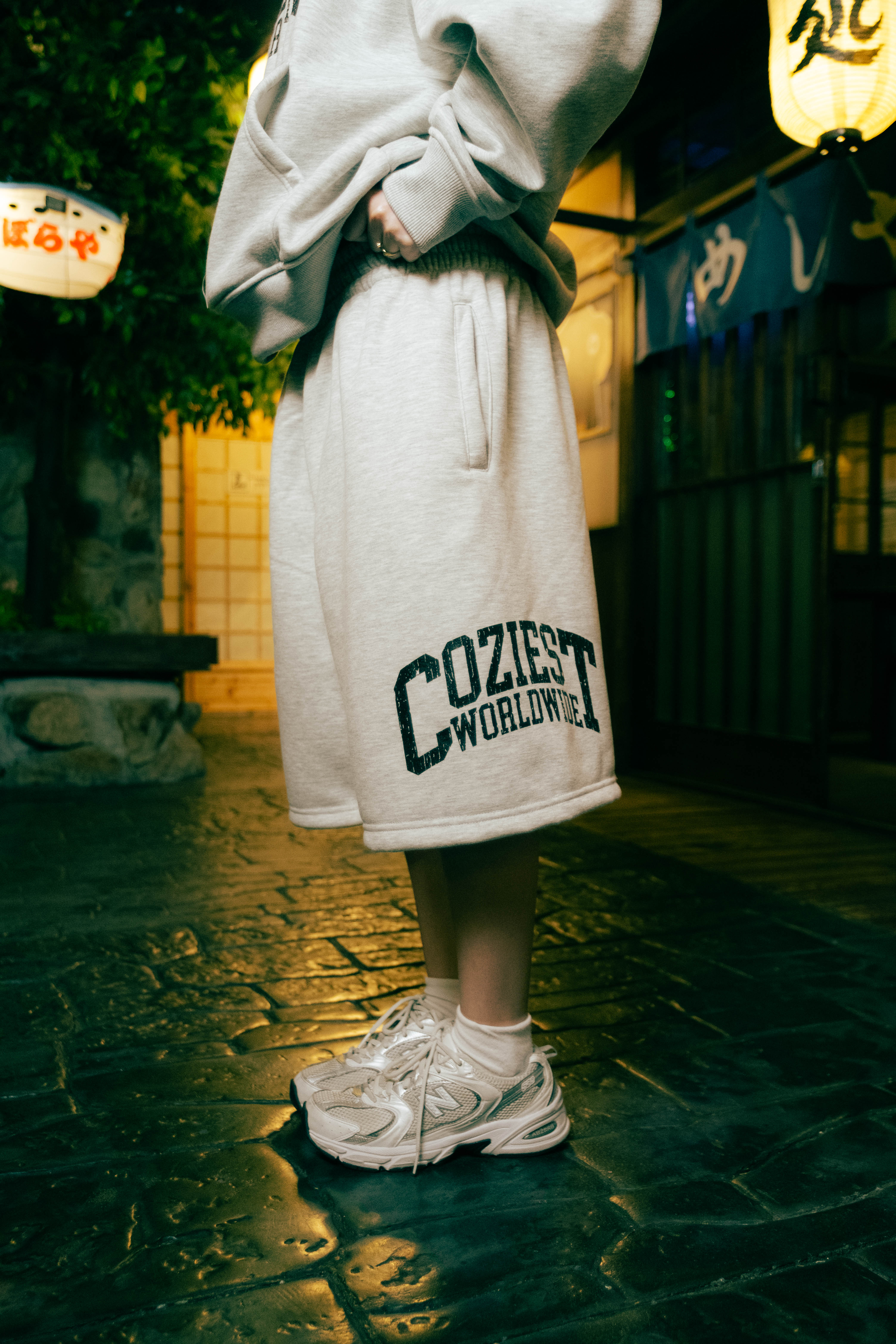 “CWW” Sweatshort in Black and Heather Gray Colorway