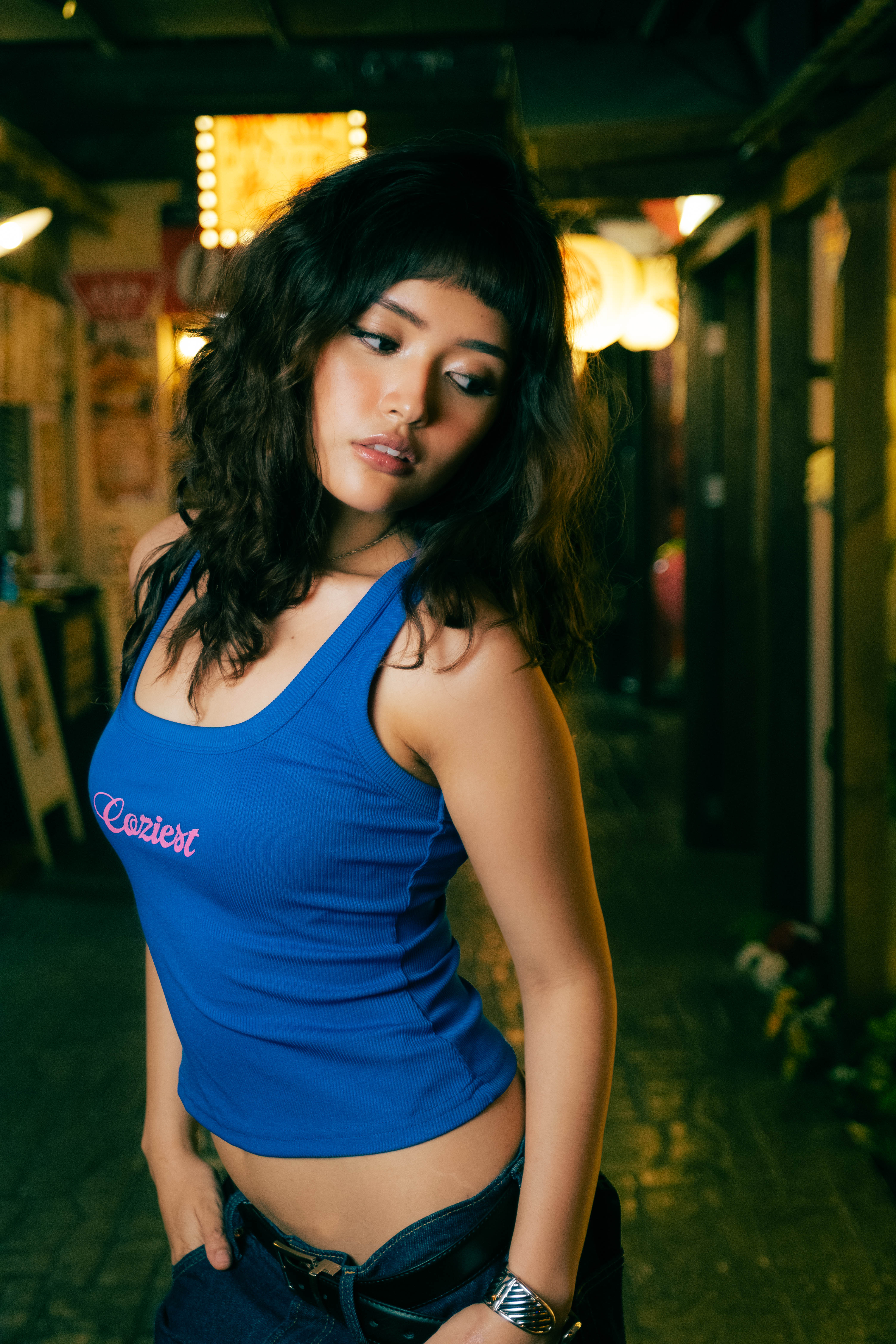 “Grillz” Tank Top in White, Blue and Green