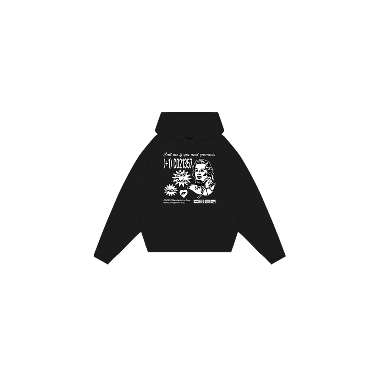 "Call Me" Hoodie in Black