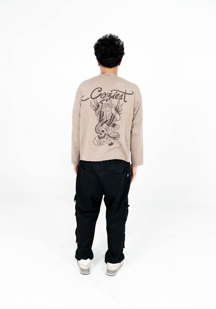 “Death” Long Sleeve in Light Brown Colorway