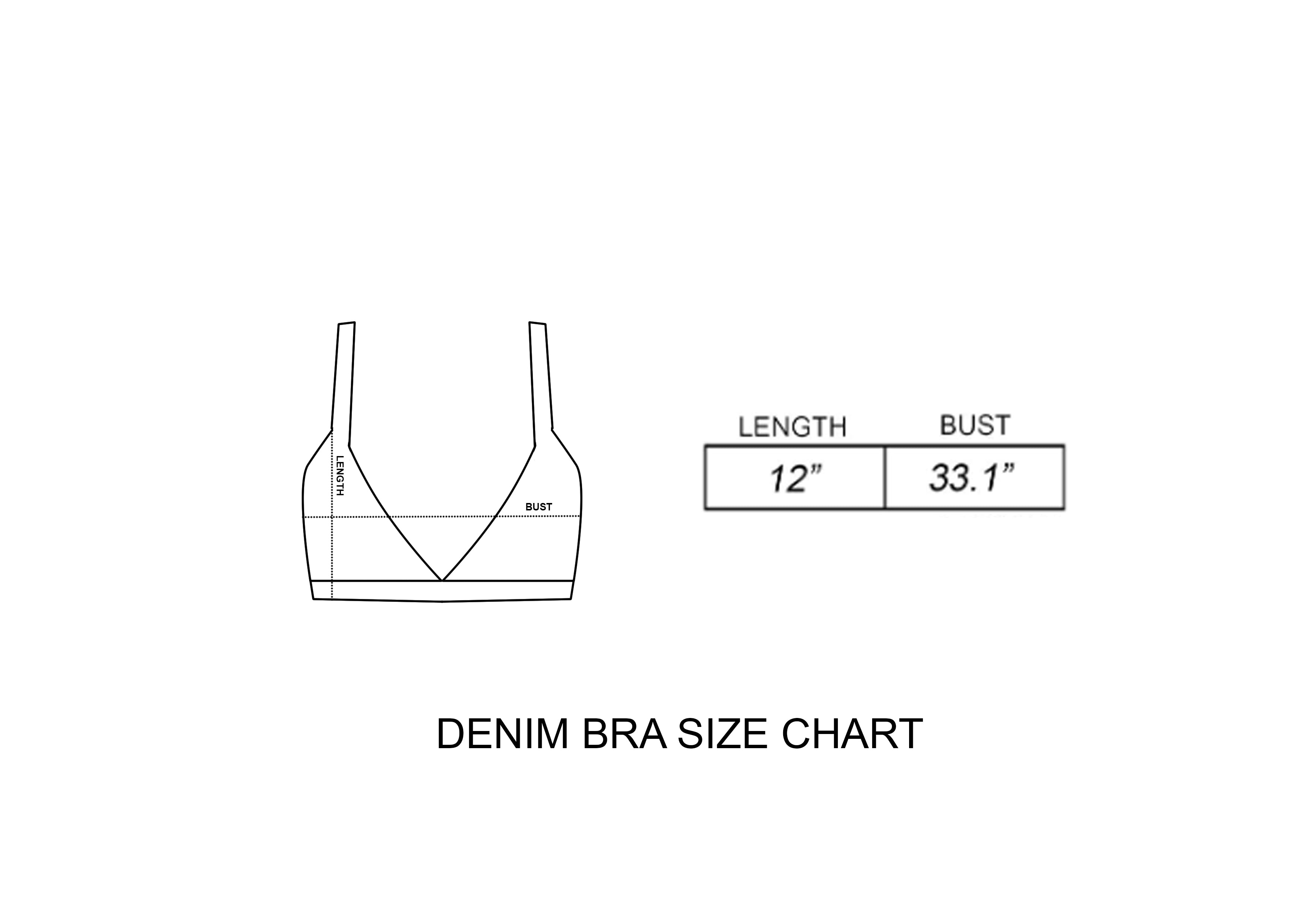 "The Fifth" Denim Bra in Light Blue Colorway