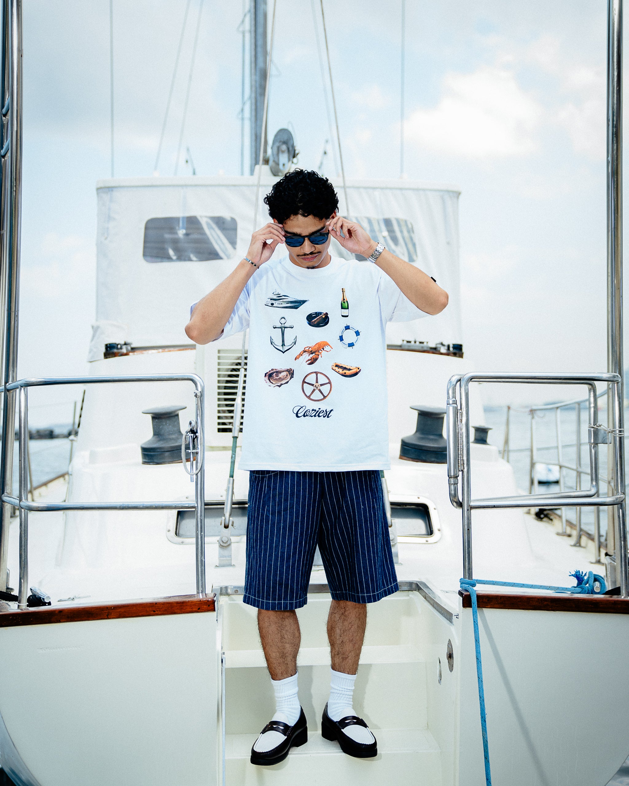 "Archives" Tee in White Colorway