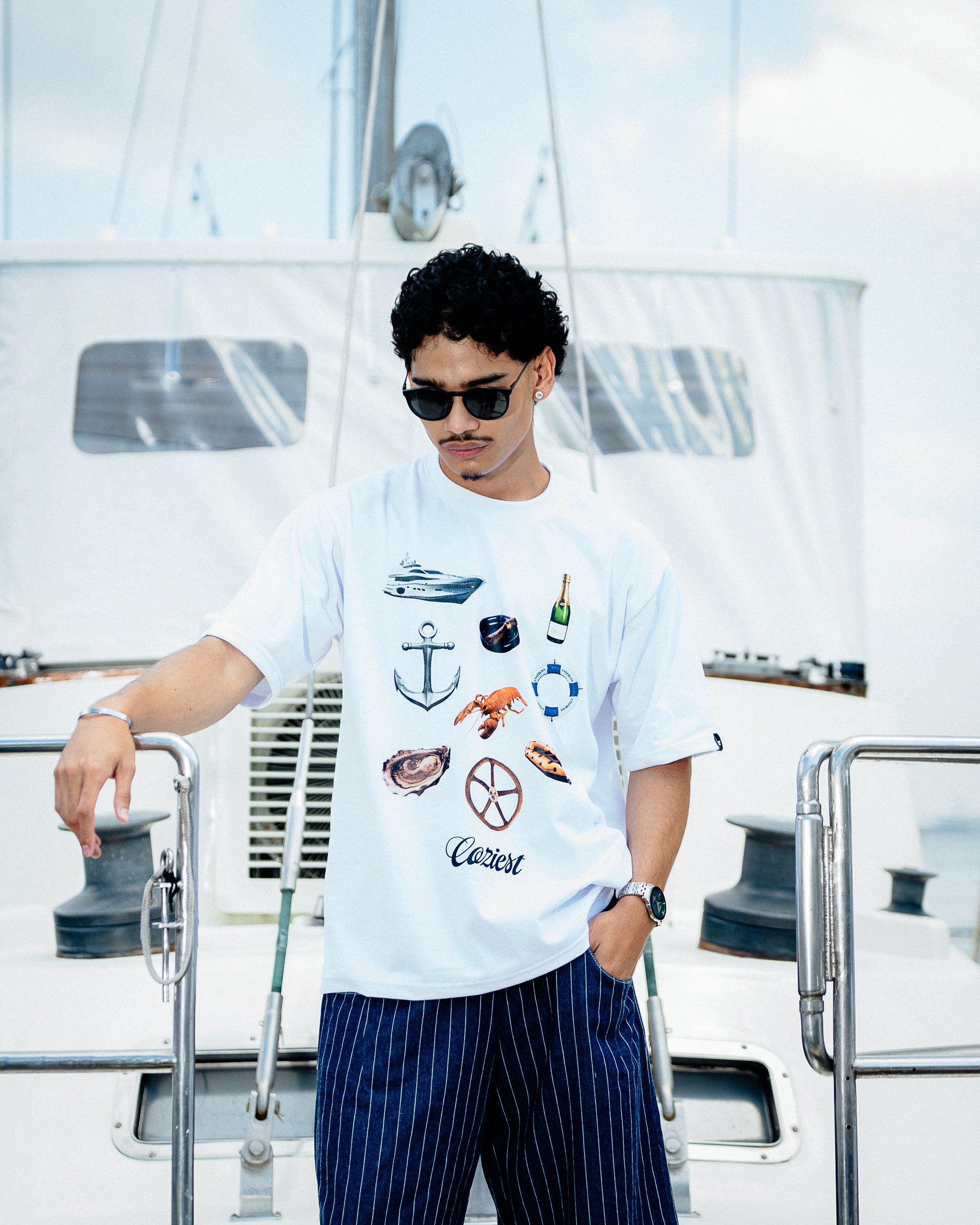 "Archives" Tee in White Colorway