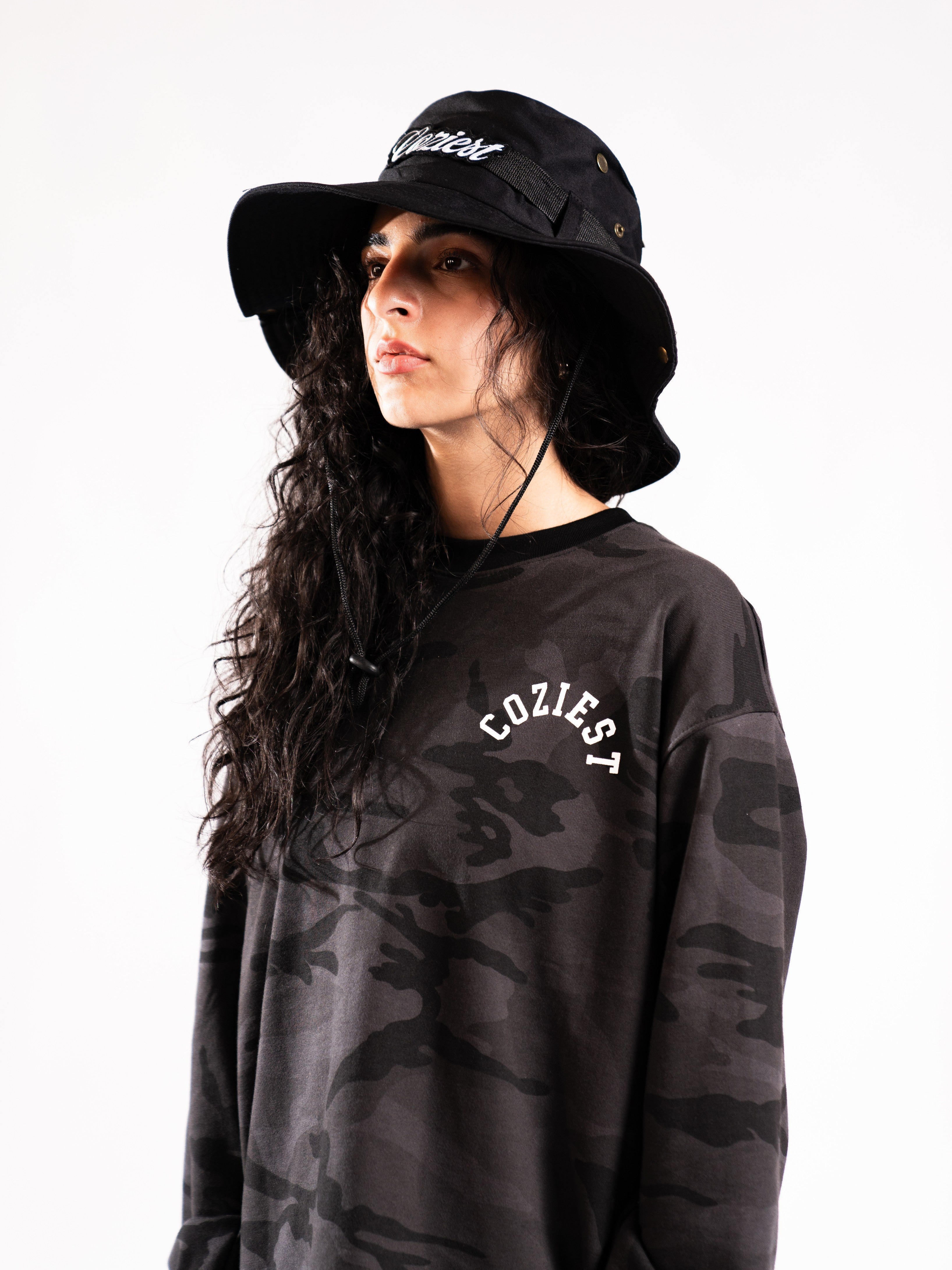 "Subtle Camo" in Black Longsleeve
