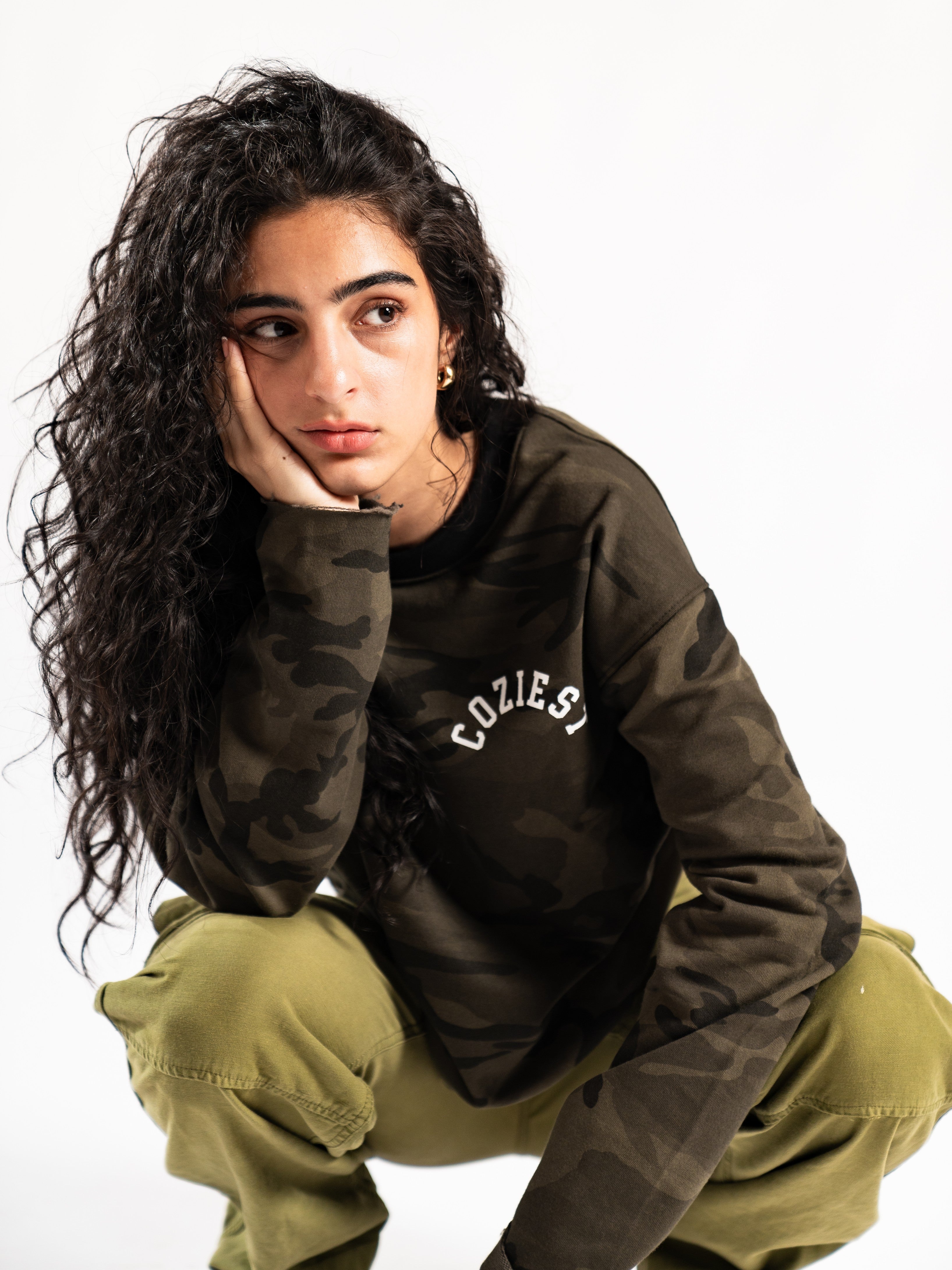 "Subtle Camo" in Moss Green Longsleeve