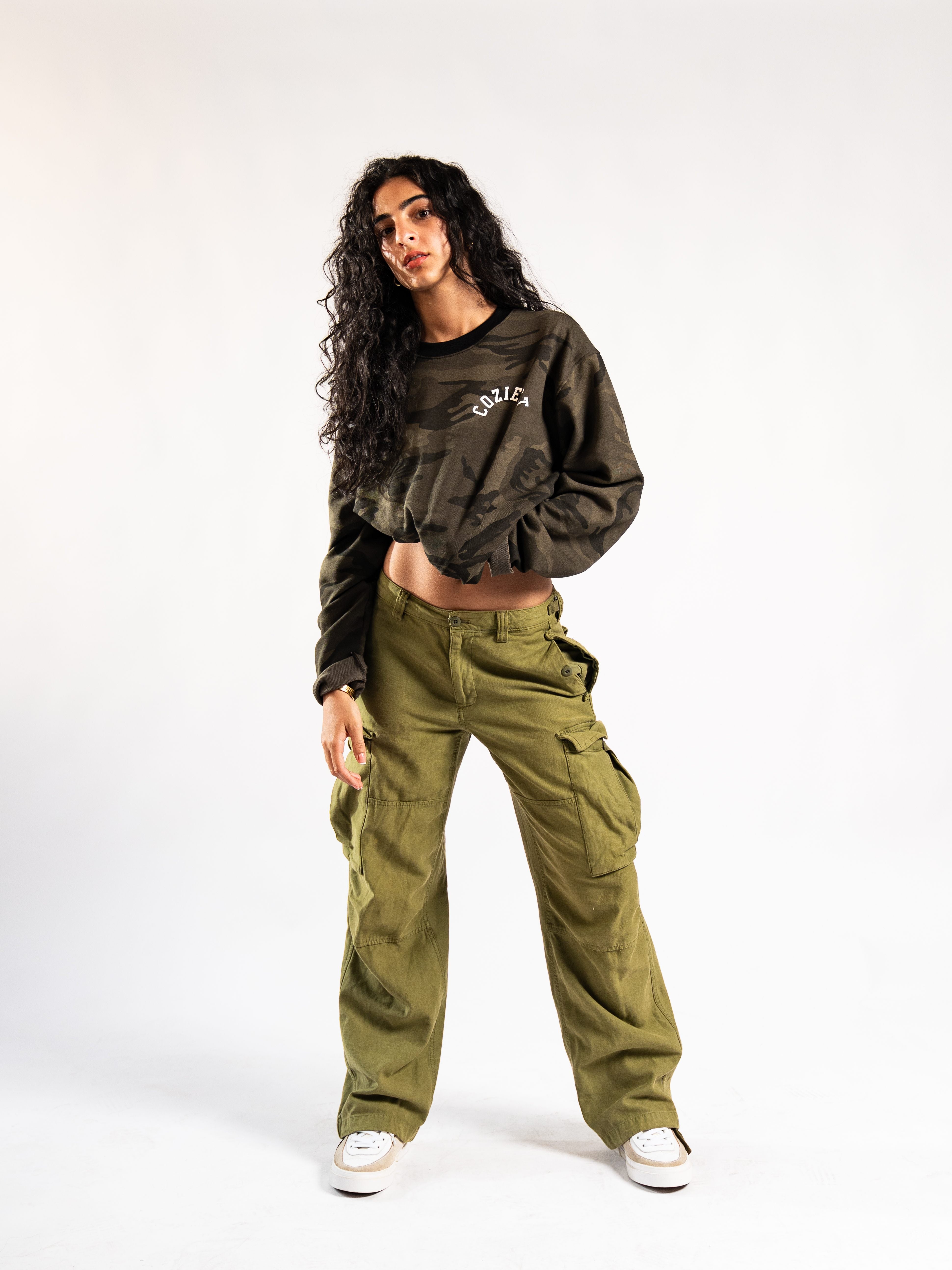 "Subtle Camo" in Moss Green Longsleeve