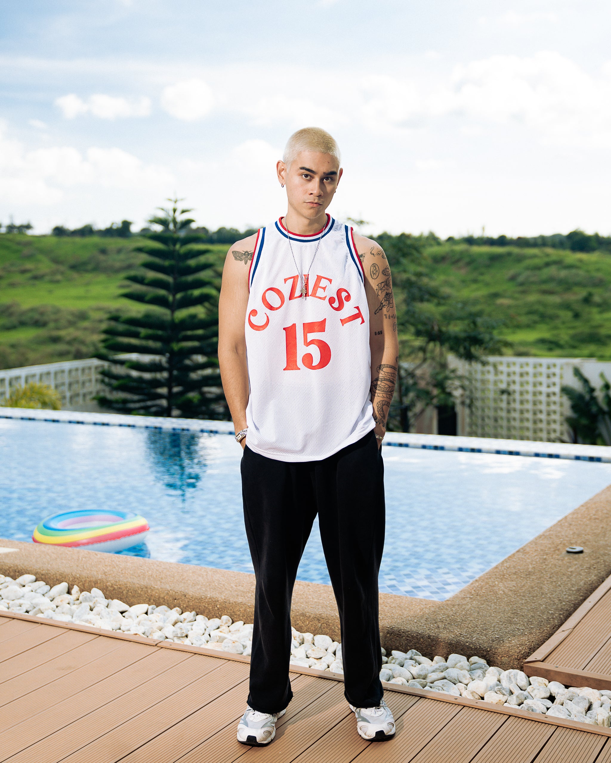 'Philly" Jersey Sando in White Colorway