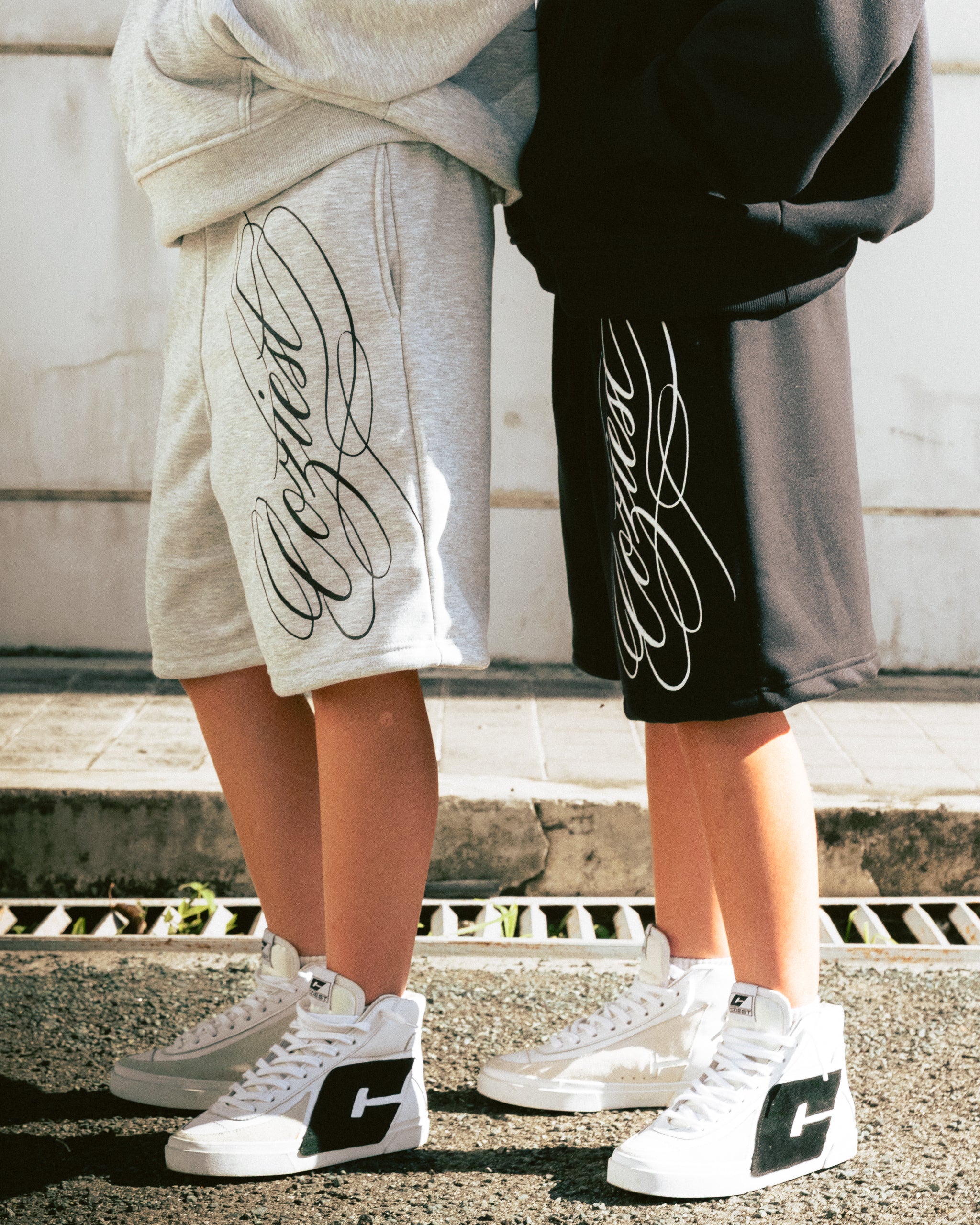 "Ink" Sweatshort in Black and Heather Gray Colorway