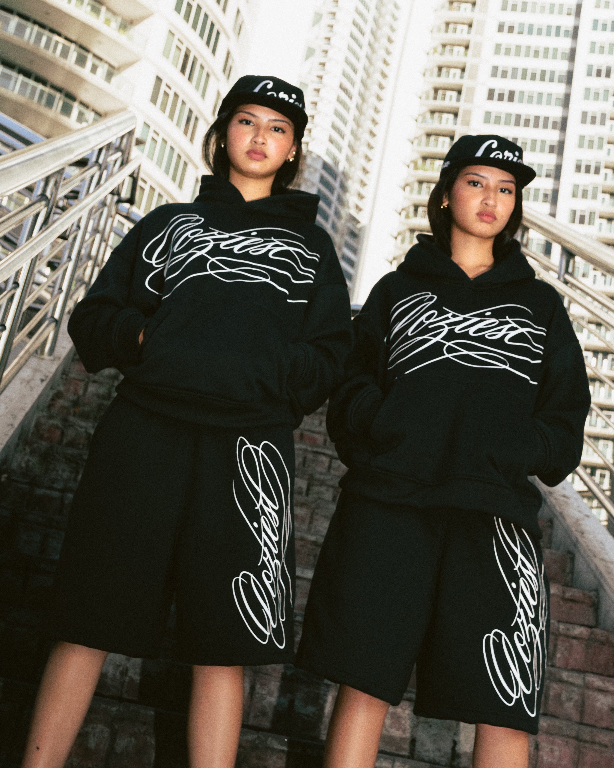 "Ink" Hoodie in Black and Heather Gray Colorway