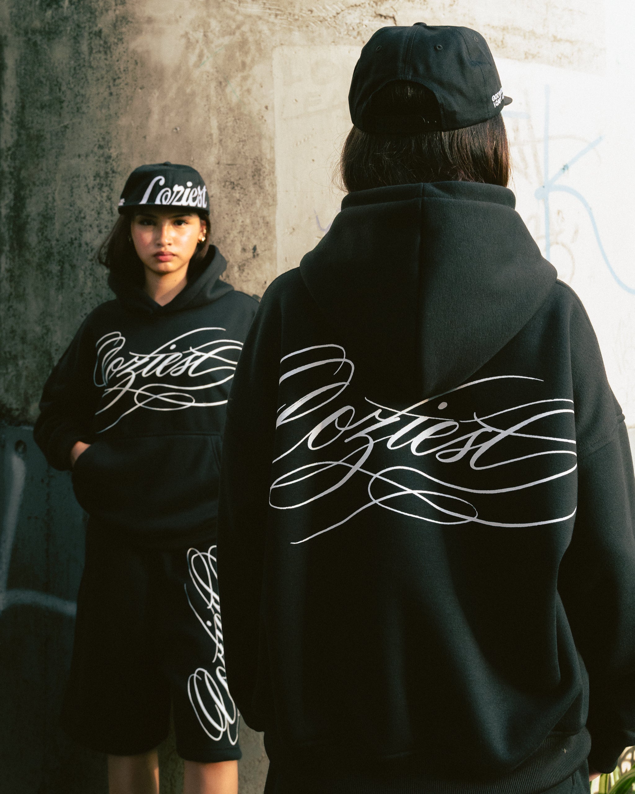 "Ink" Hoodie in Black and Heather Gray Colorway