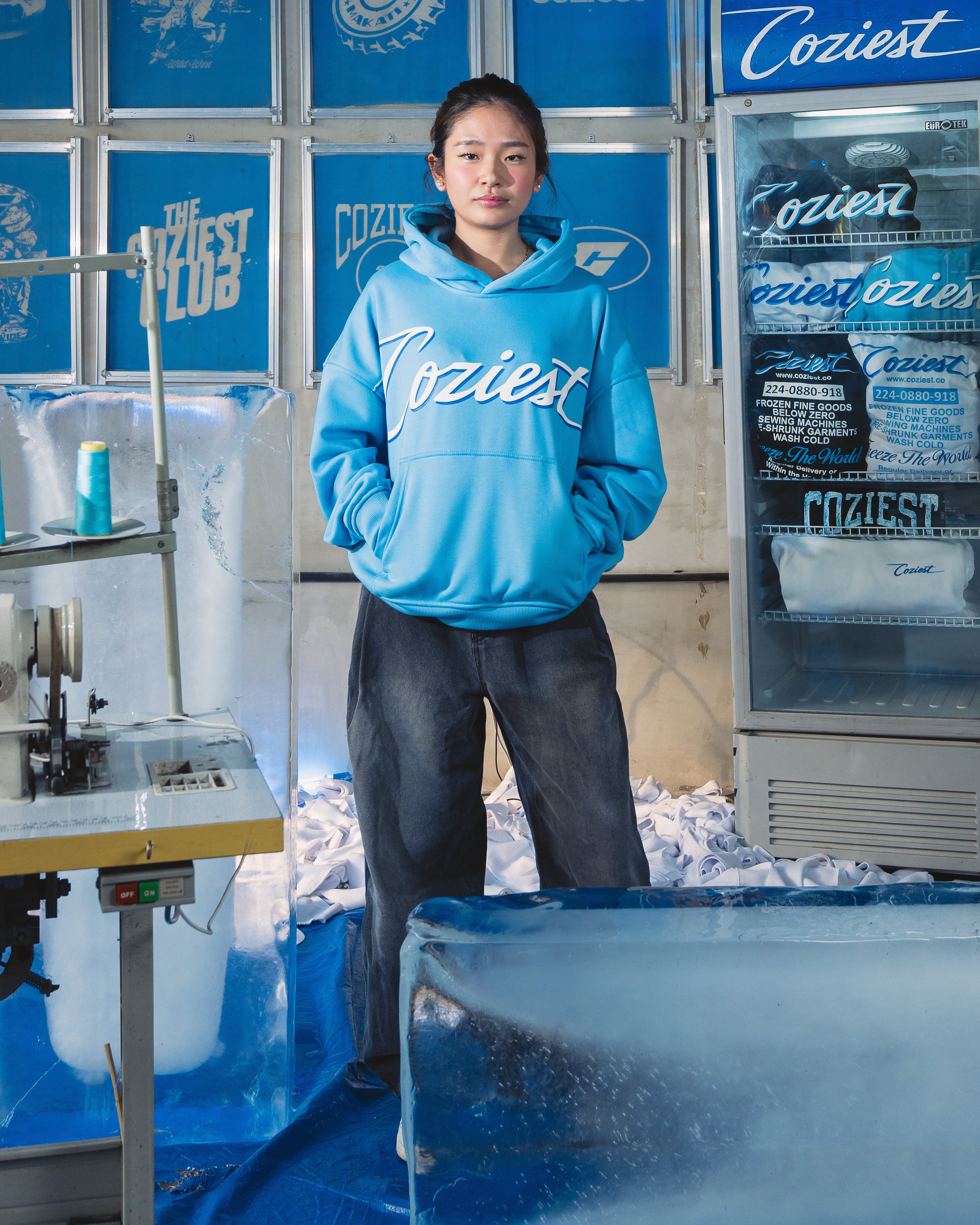 "Dealer OL Logo" Hoodie in Sky Blue Colorway