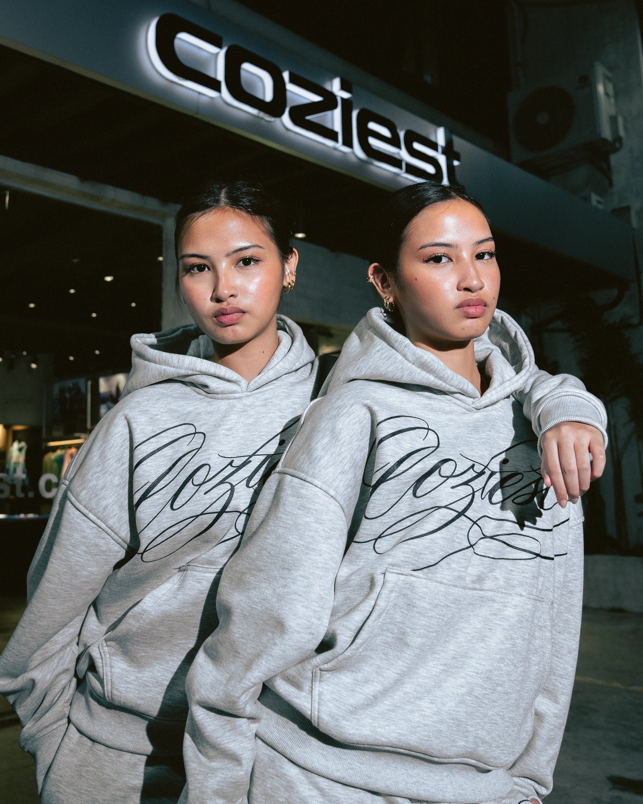 "Ink" Hoodie in Black and Heather Gray Colorway