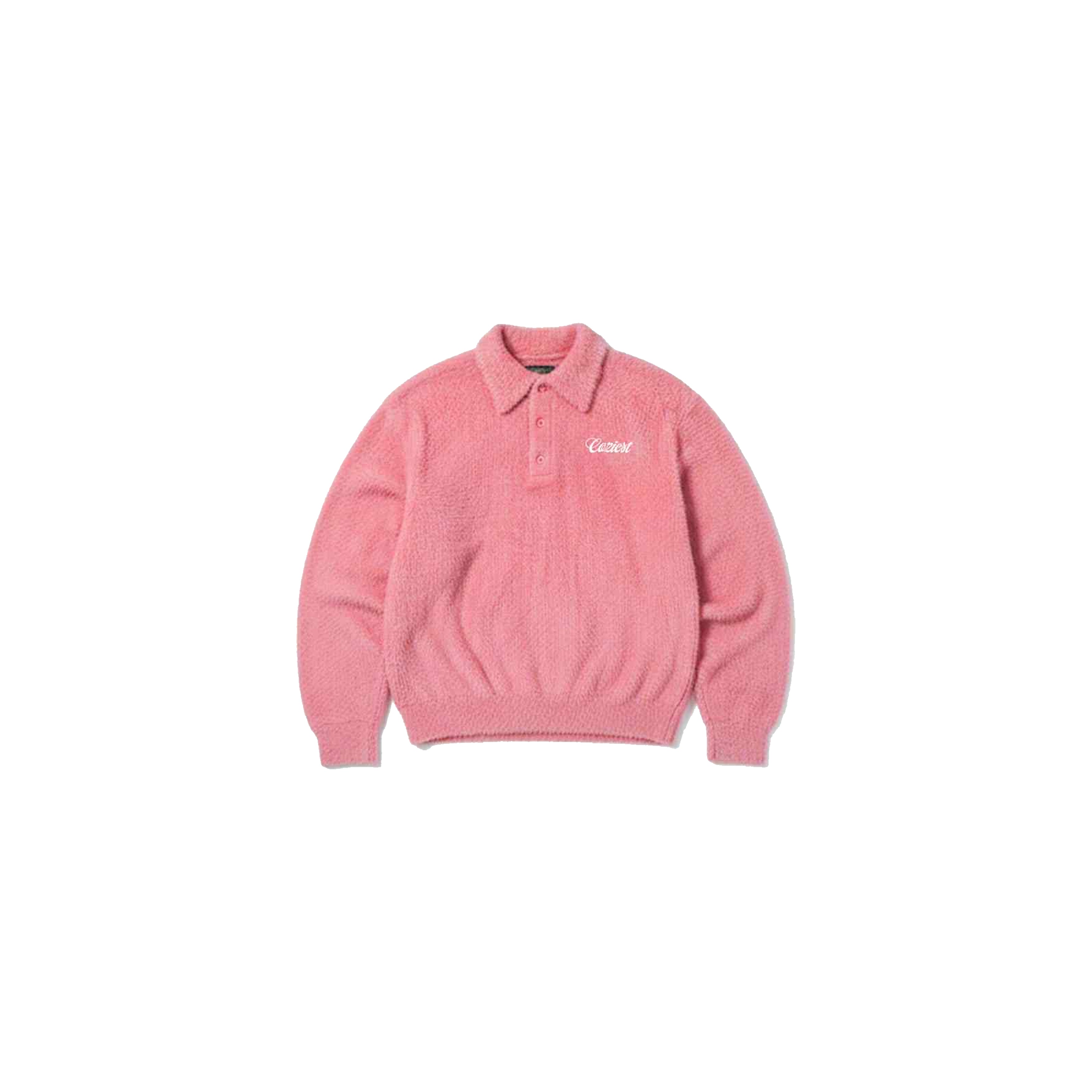 “Fur” Long Sleeve Polo in Pink Colorway