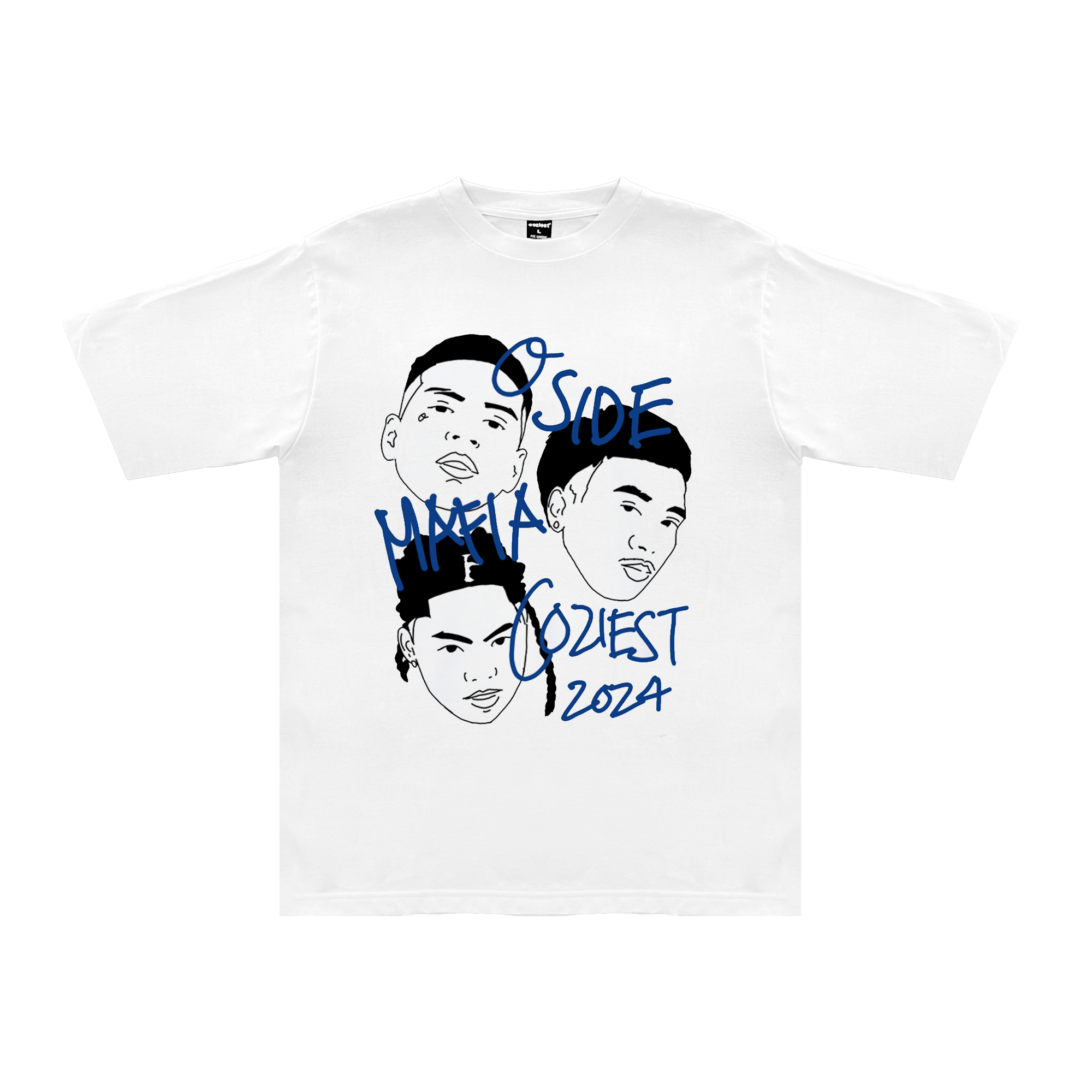"Faces" Tee in Blue Colorway