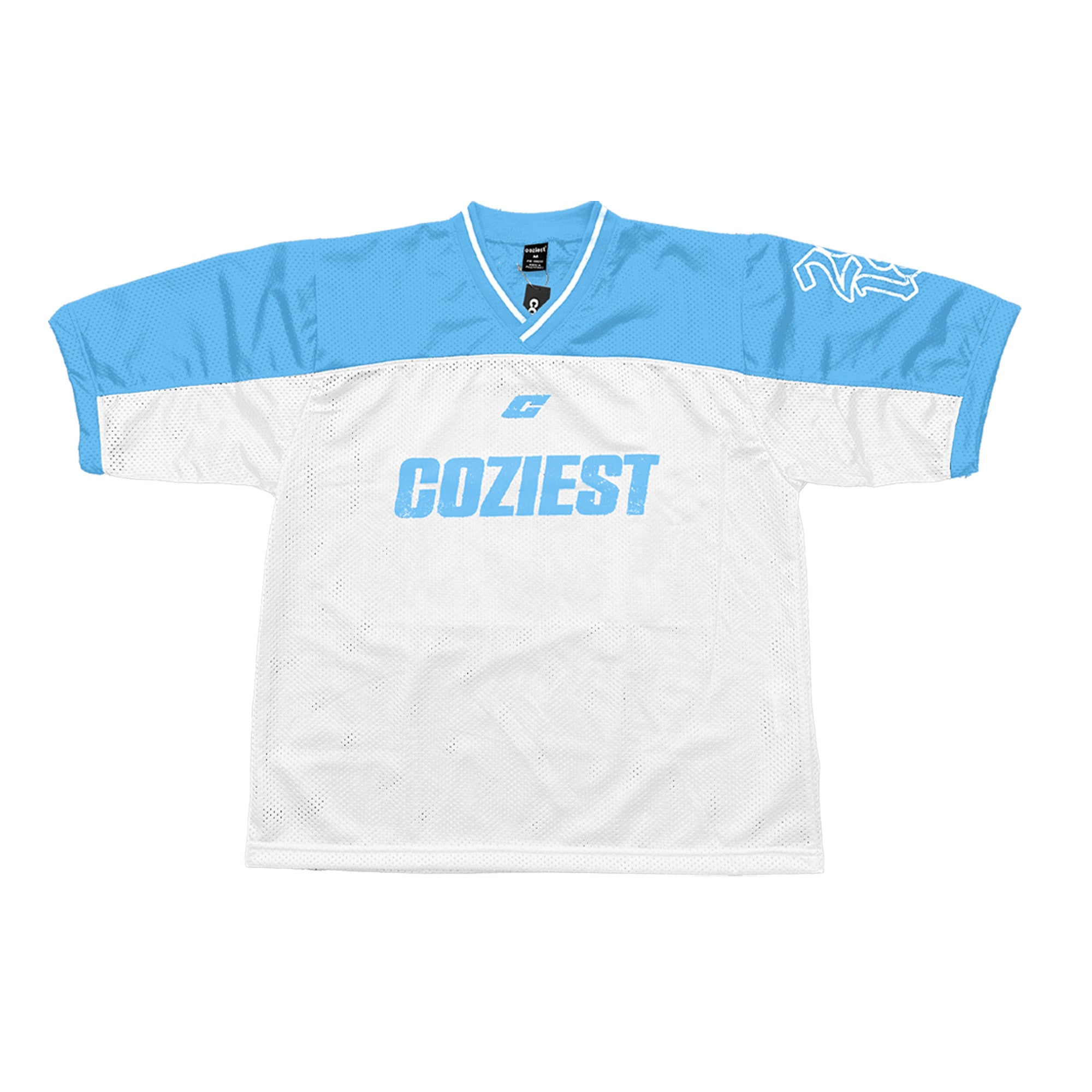"Retro" Mesh Football Jersey in Blue Colorway