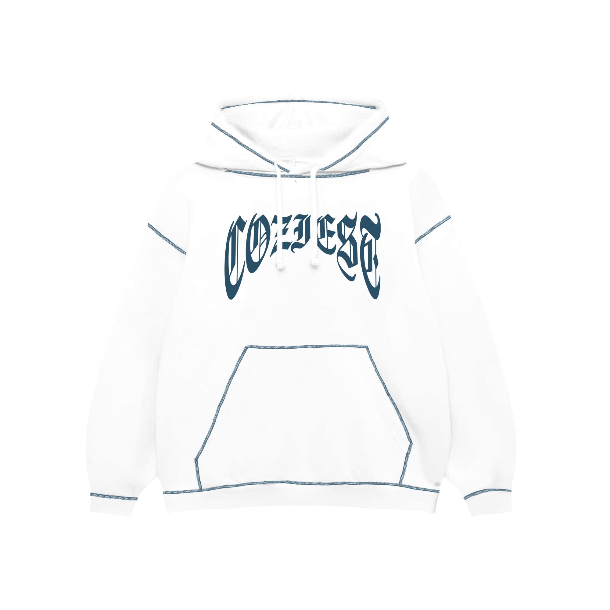 "Old English Arc" Hoodie in White Colorway